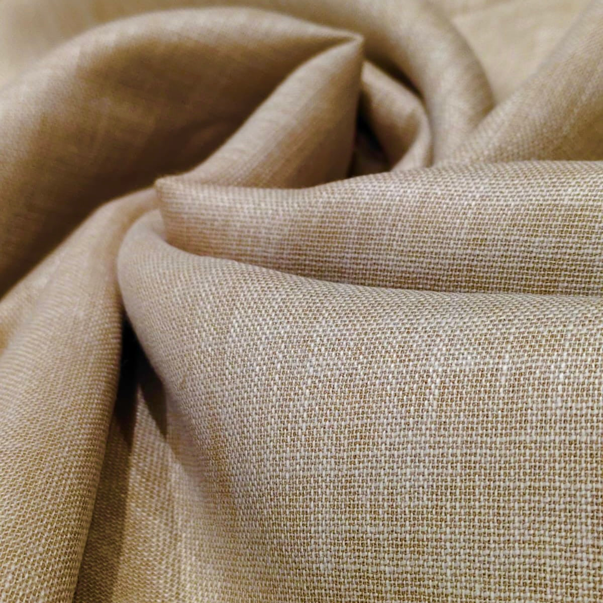 Brown Beige Premium Linen Fabric for Kurti, Blouse & Dress Material | Soft Breathable Linen Cloth