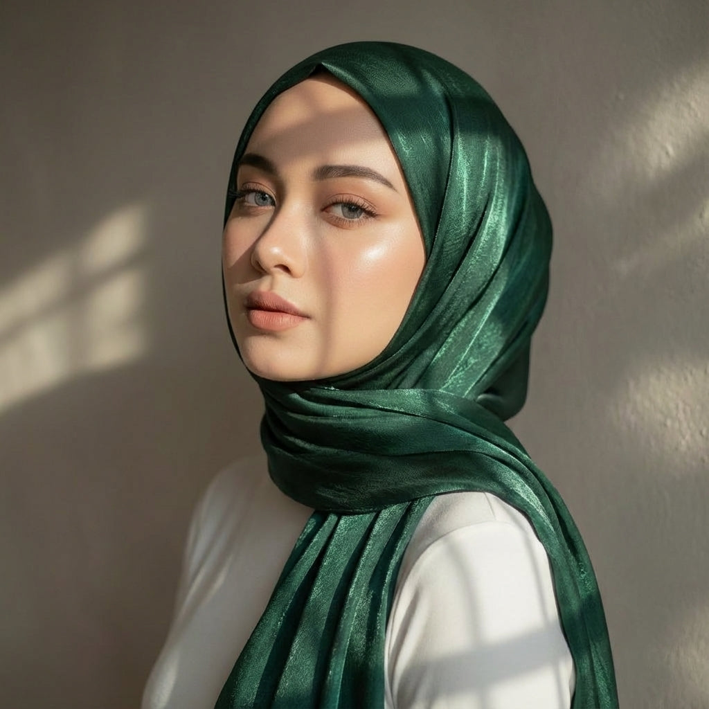 Premium Bottle Green Hijab – 2.50 Meter Elegant Modest Scarf for Daily & Occasion Wear