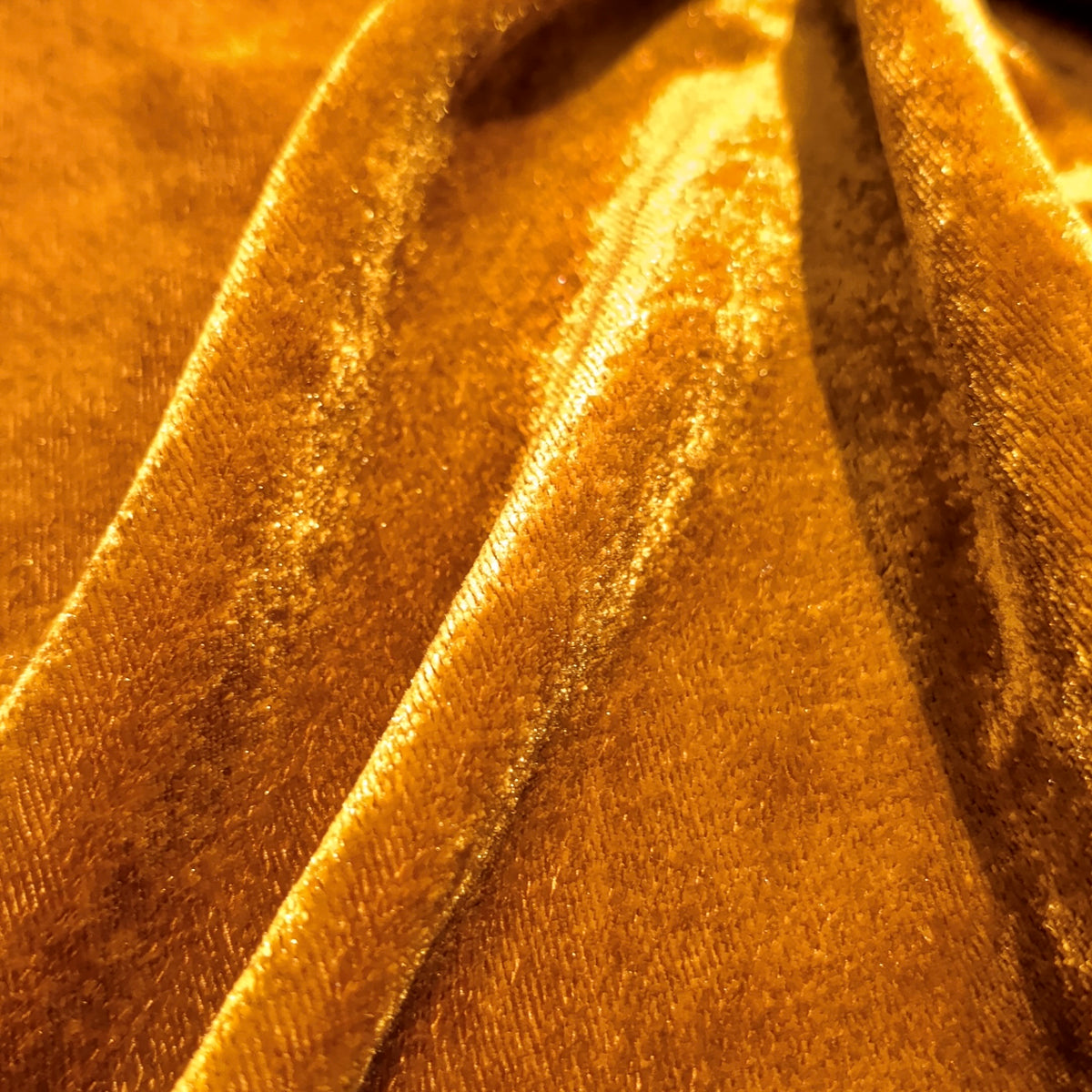 Solid Velvet Fabric for Blouse – Plain Unstitched Velvet Cloth – Mustard – 1 Meter