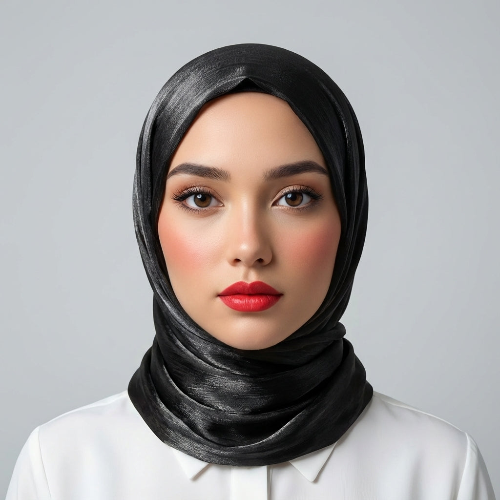 Premium Black Hijab – 2.50 Meter Elegant Modest Scarf for Daily & Occasion Wear