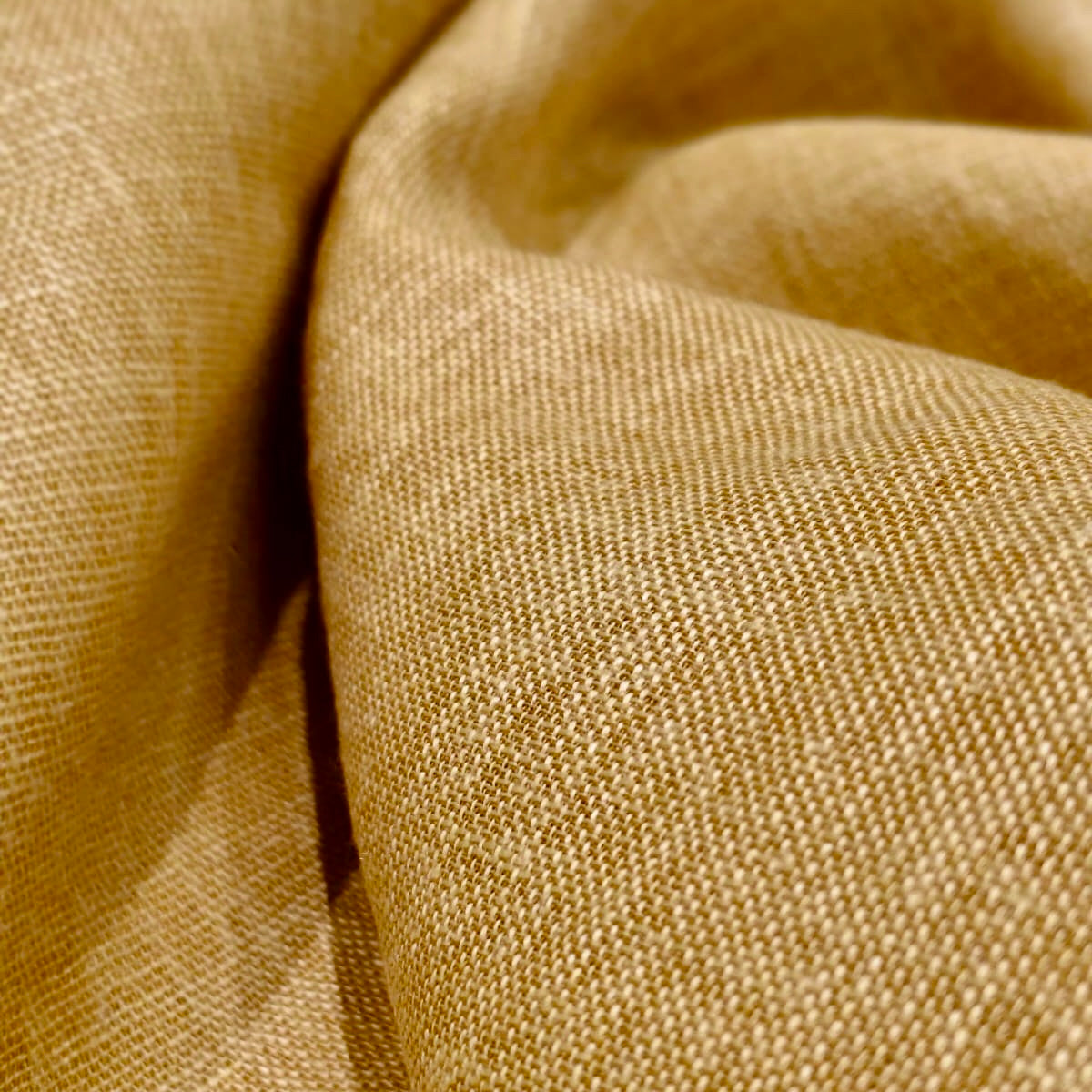 Mustard Golden Premium Linen Fabric for Kurti, Blouse & Dress Material | Soft Breathable Linen Cloth