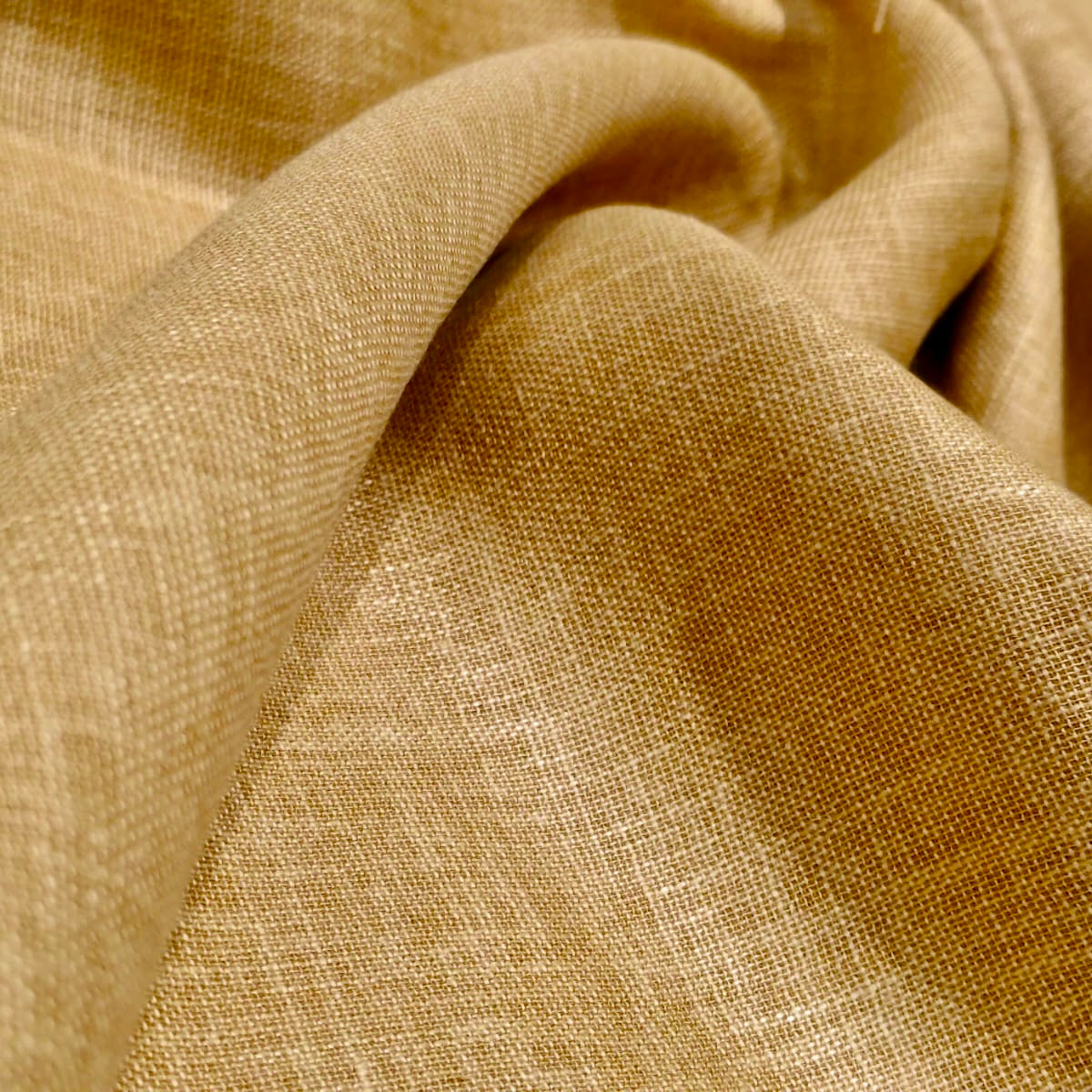 Mustard Golden Premium Linen Fabric for Kurti, Blouse & Dress Material | Soft Breathable Linen Cloth