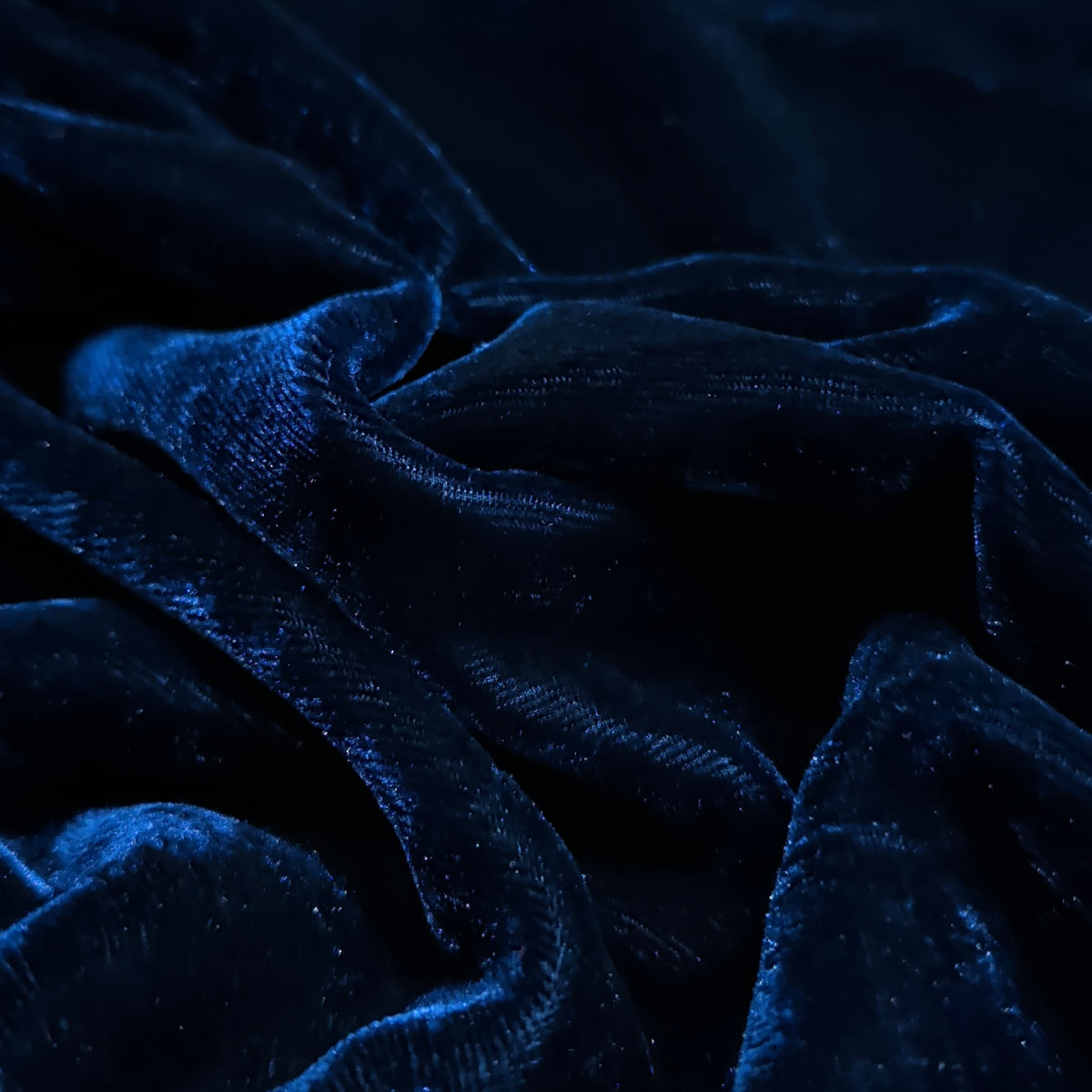 Solid Velvet Fabric for Blouse – Plain Unstitched Velvet Cloth – Navy Blue – 1 Meter