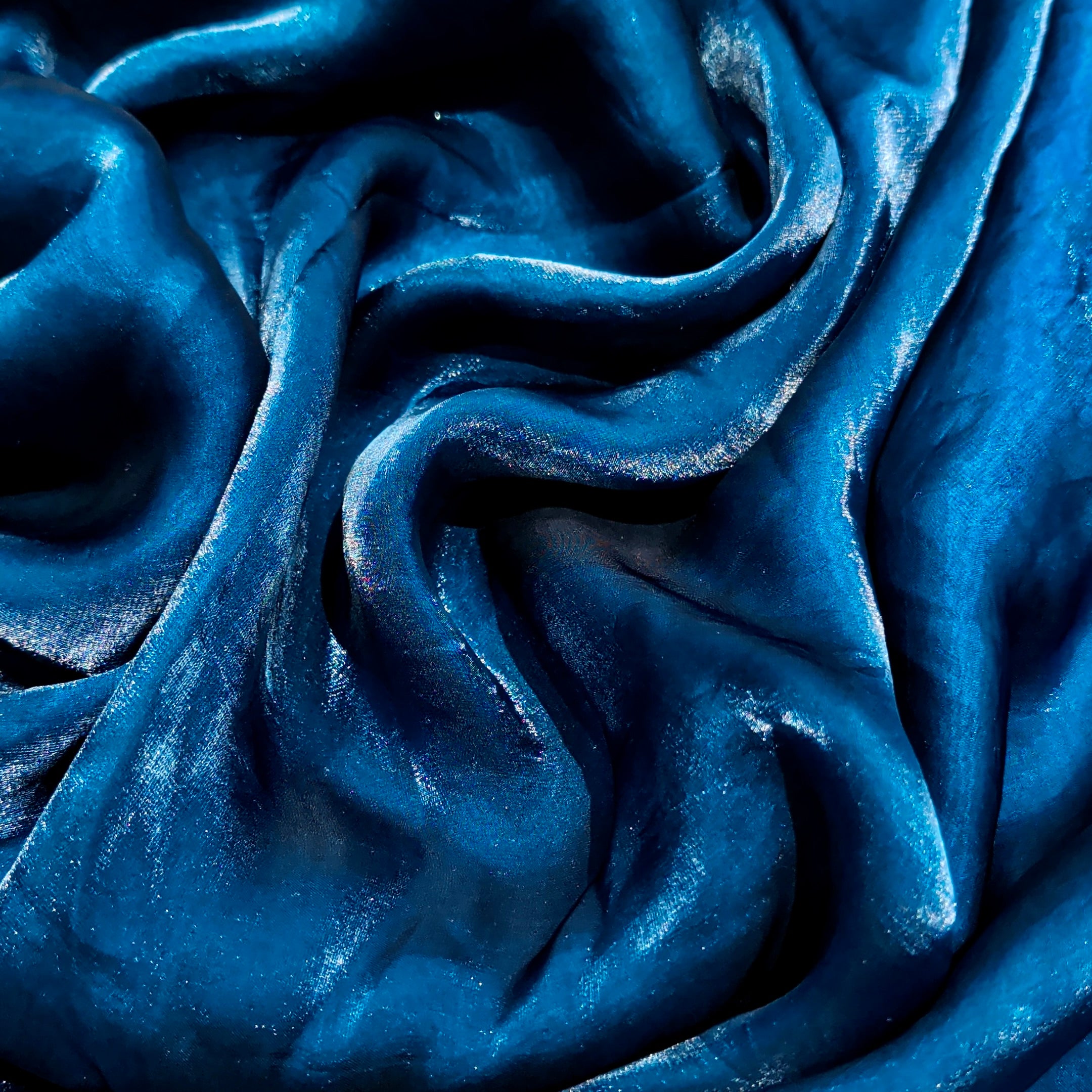 Navy Blue Fandi Fabric – Soft Lightweight Plain Fabric for Kurti, Gown & Designer Dresses