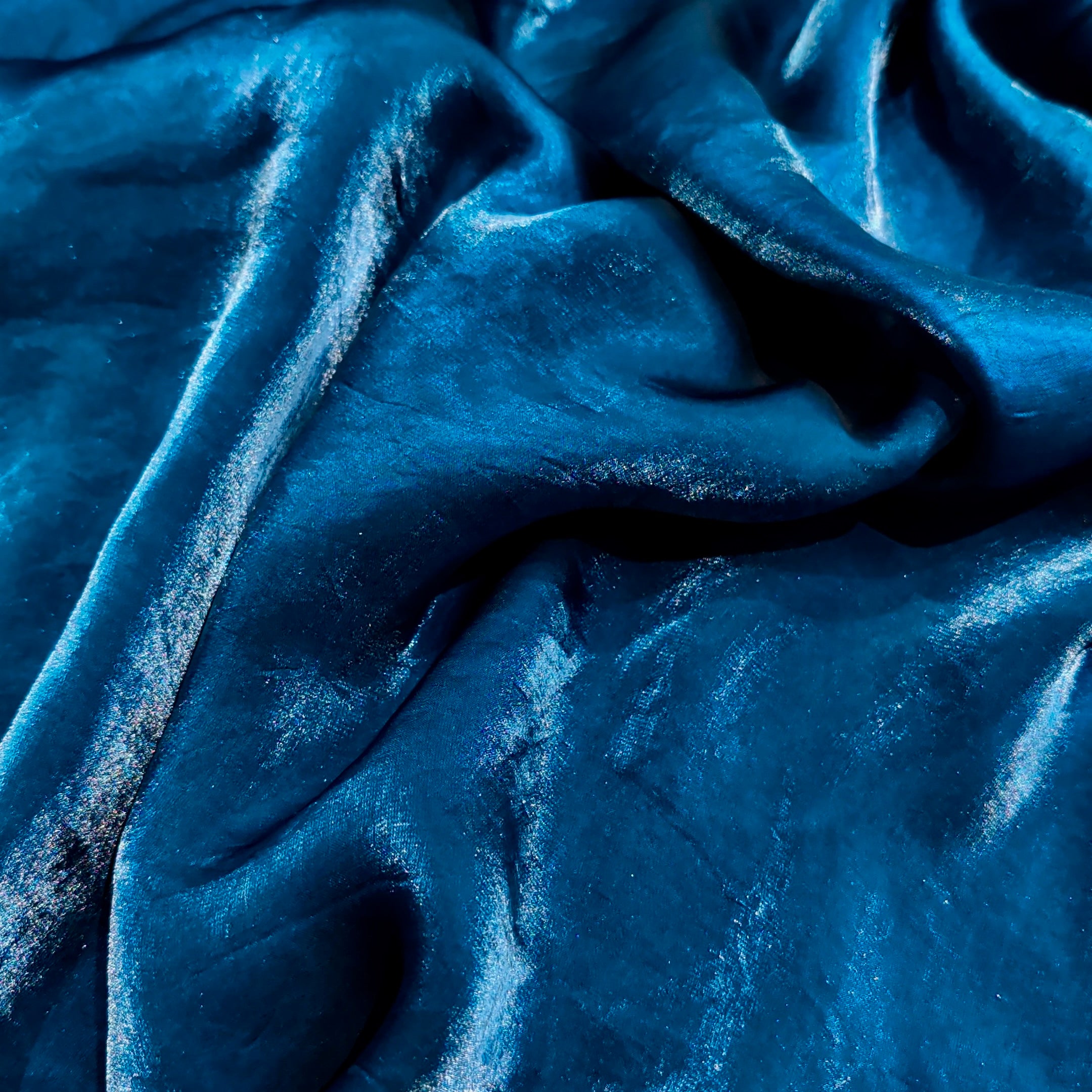 Navy Blue Fandi Fabric – Soft Lightweight Plain Fabric for Kurti, Gown & Designer Dresses