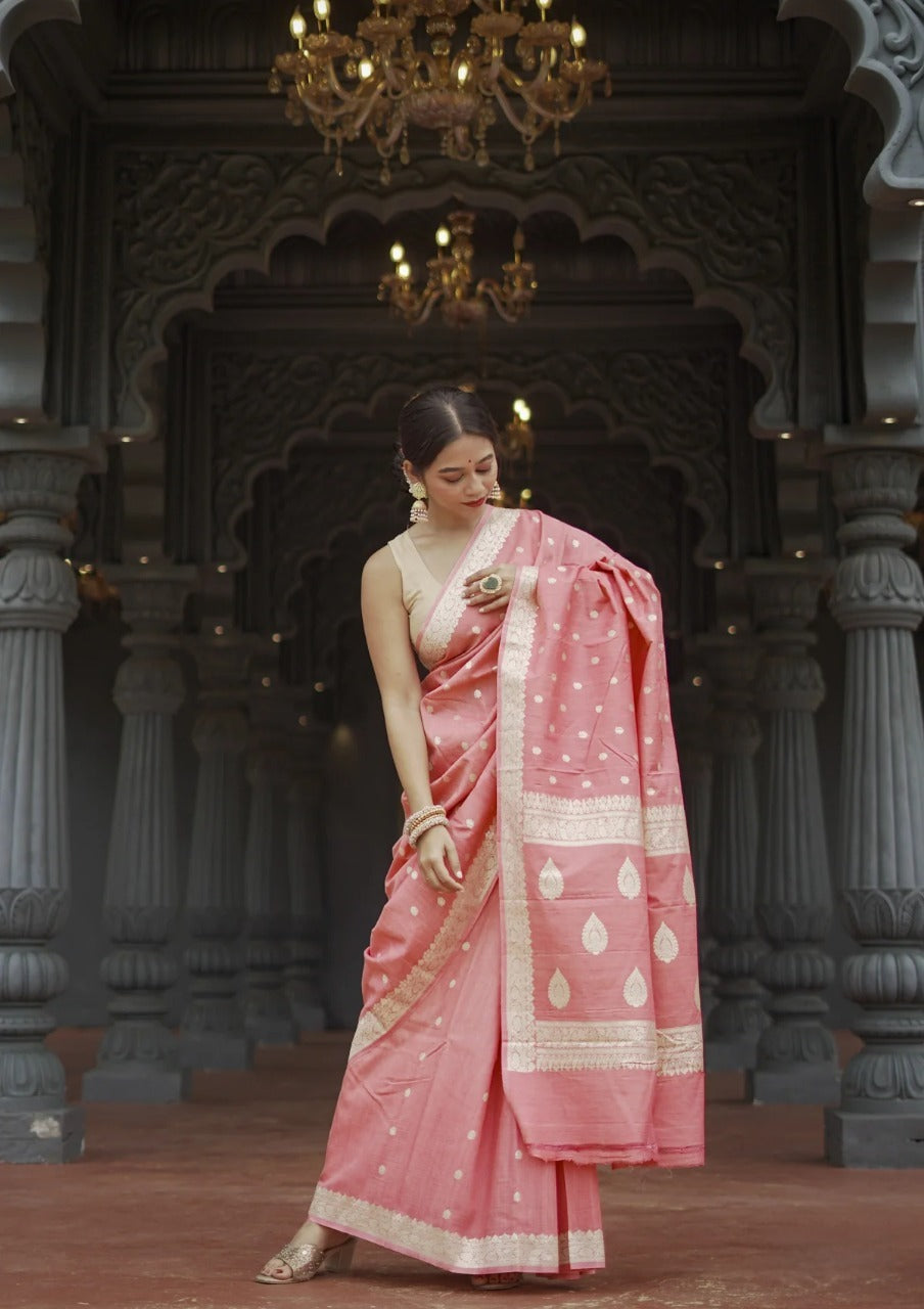 Radiant Grace Banarasi Soft Silk Saree with Gold Zari – Colour 9