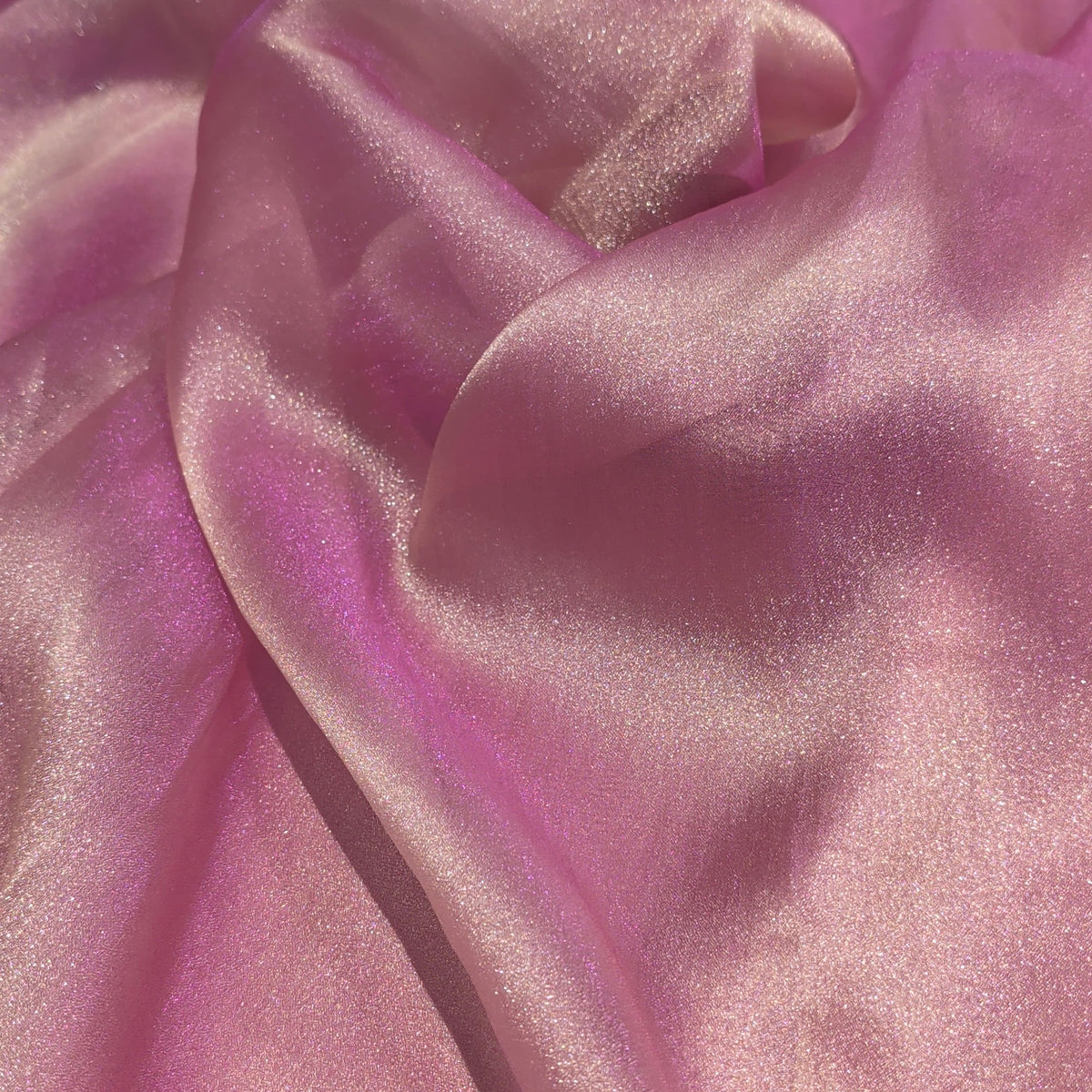 Peach Pink Organza Zari Fabric 1 Meter | Lightweight Sheer Designer Fabric for Saree, Dupatta, Blouse & Ethnic Wear