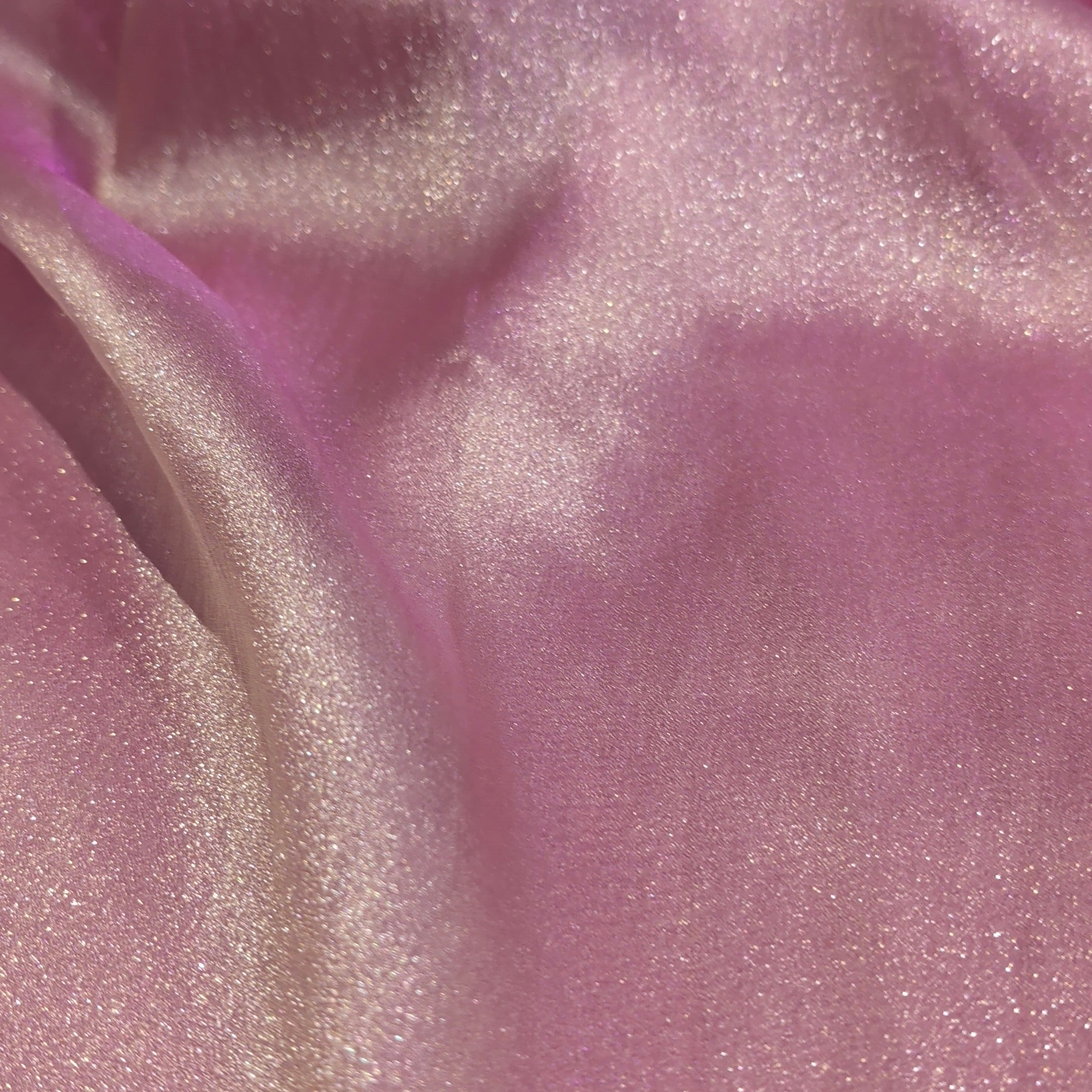 Peach Pink Organza Zari Fabric 1 Meter | Lightweight Sheer Designer Fabric for Saree, Dupatta, Blouse & Ethnic Wear