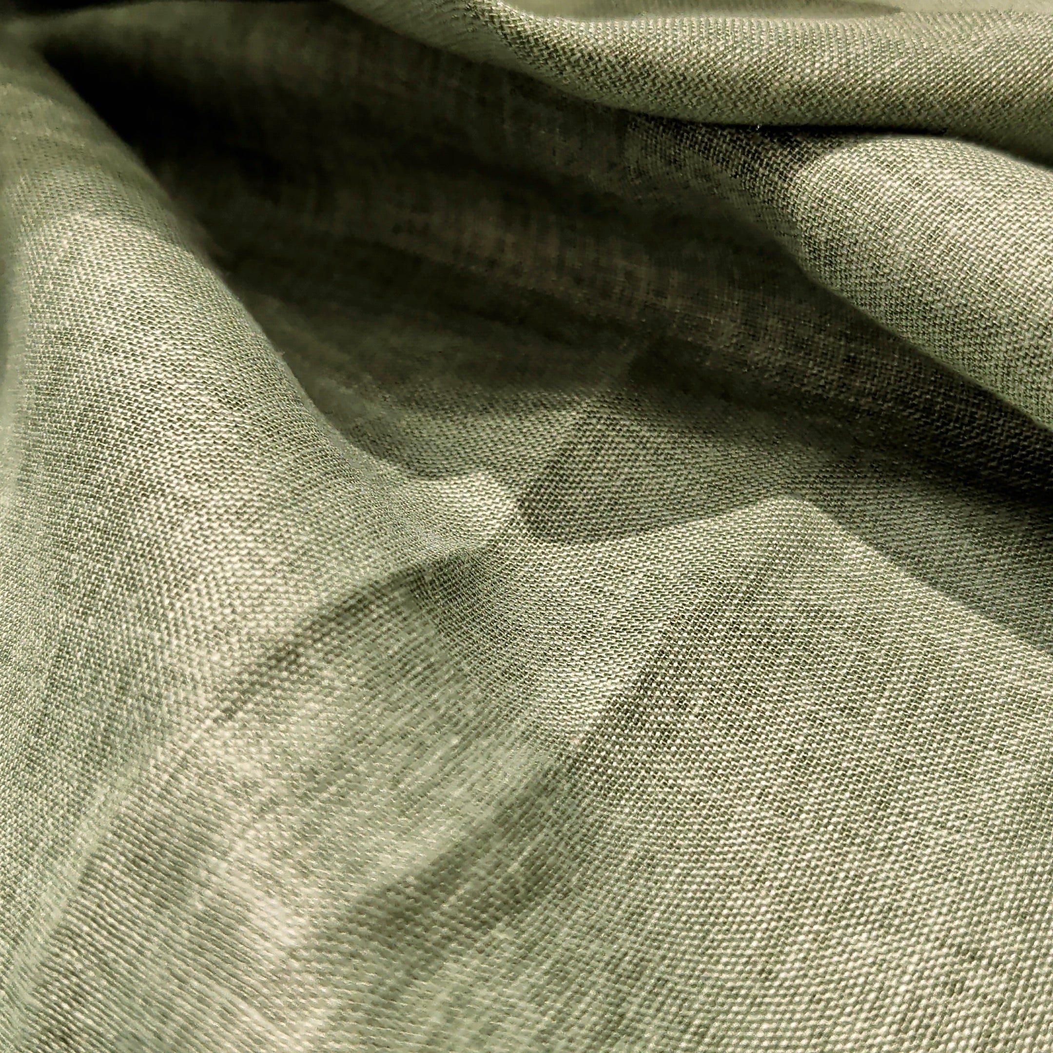 Army Green Premium Linen Fabric for Kurti, Blouse & Dress Material | Soft Breathable Linen Cloth