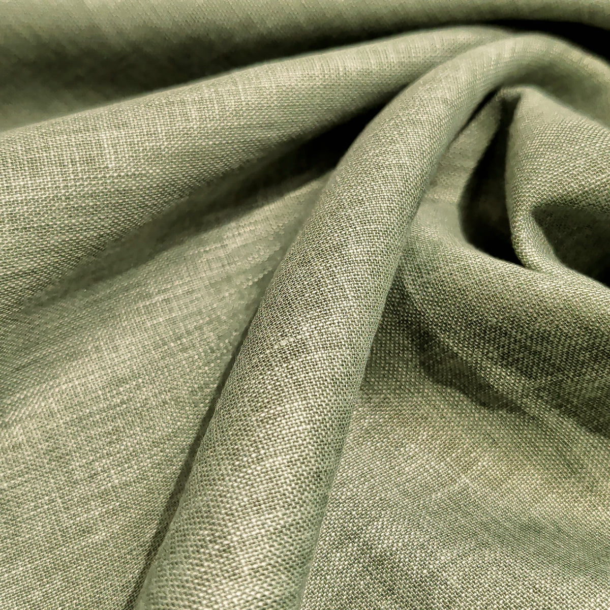 Army Green Premium Linen Fabric for Kurti, Blouse & Dress Material | Soft Breathable Linen Cloth