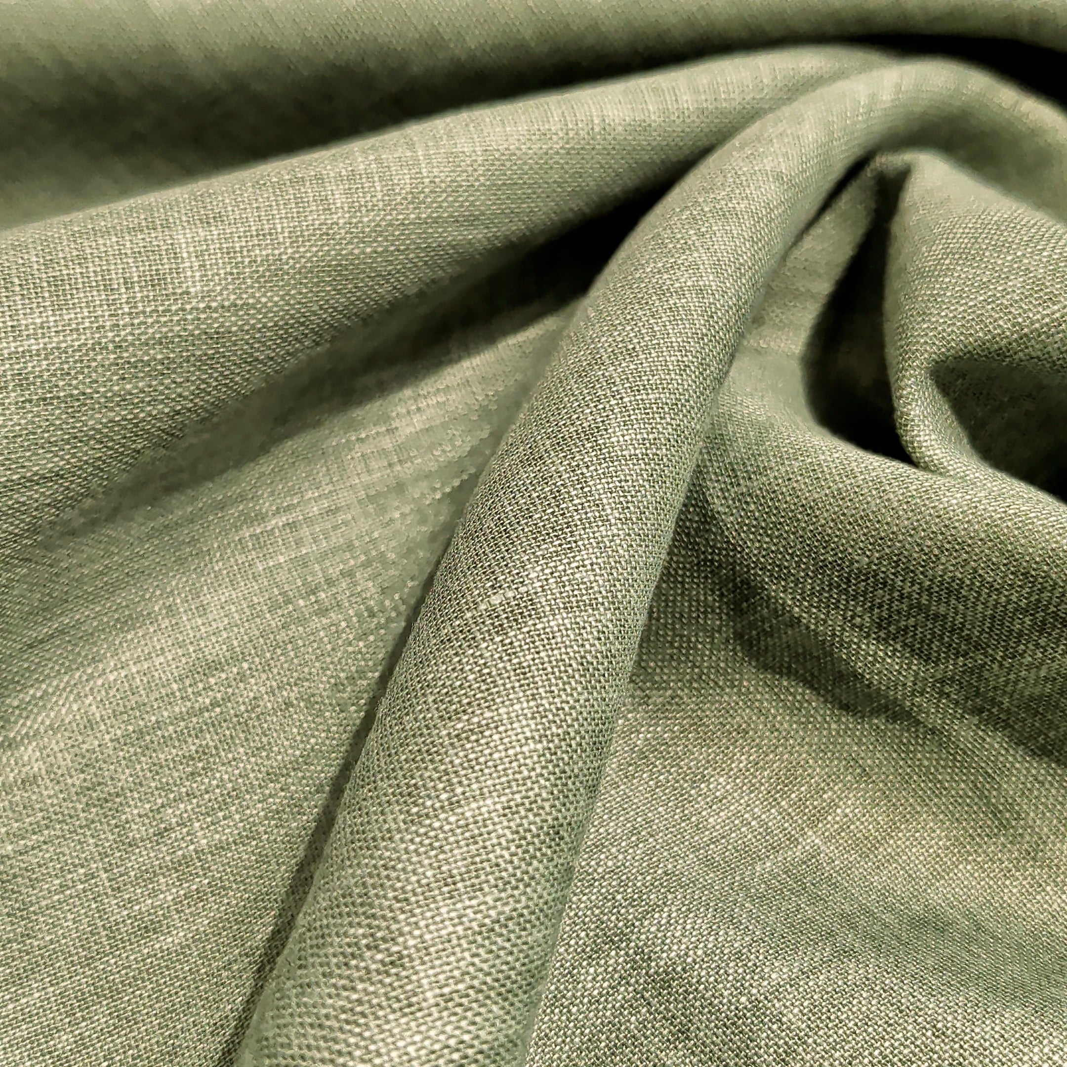 Army Green Premium Linen Fabric for Kurti, Blouse & Dress Material | Soft Breathable Linen Cloth
