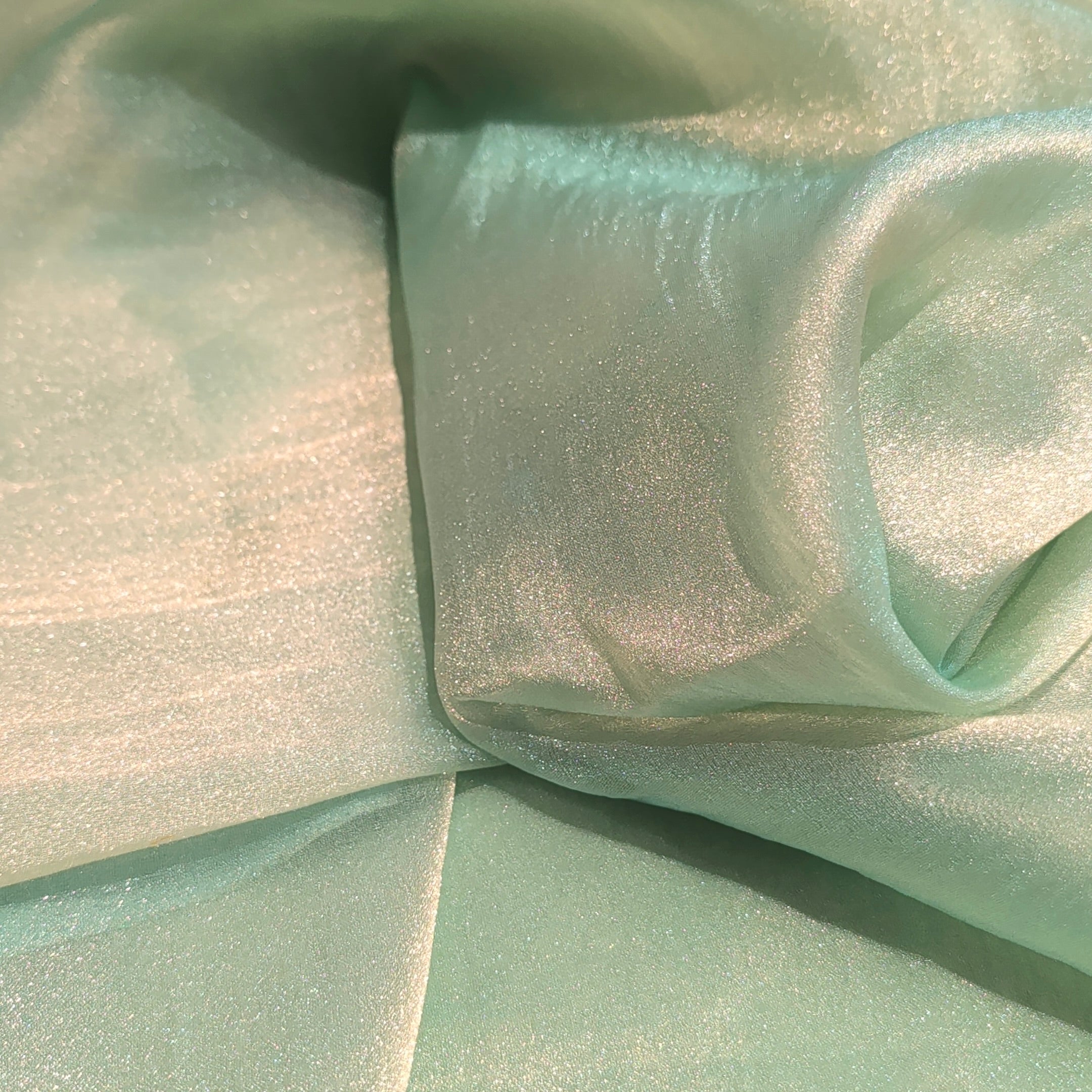 Pista Green Organza Zari Fabric 1 Meter | Lightweight Sheer Designer Fabric for Saree, Dupatta, Blouse & Ethnic Wear