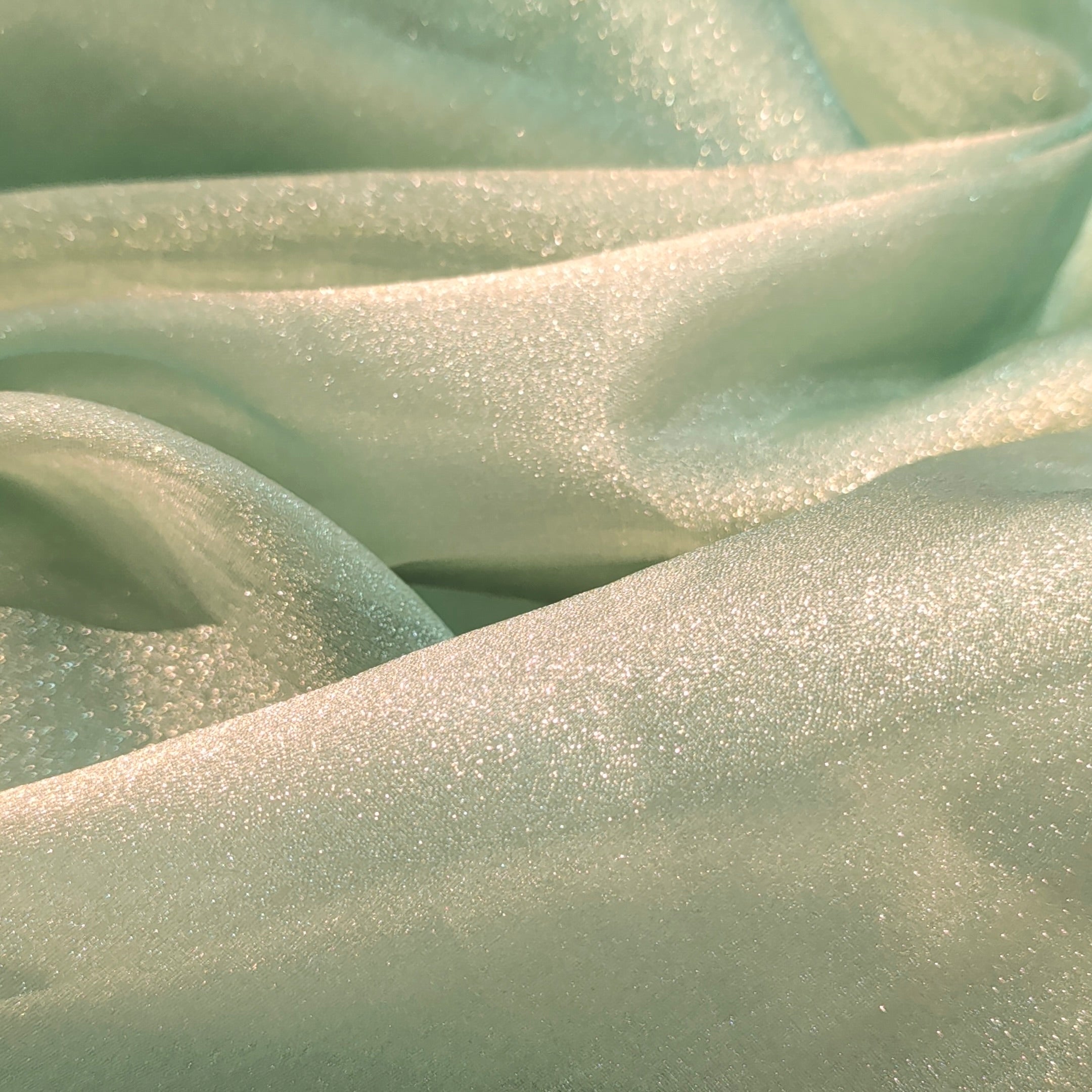 Pista Green Organza Zari Fabric 1 Meter | Lightweight Sheer Designer Fabric for Saree, Dupatta, Blouse & Ethnic Wear