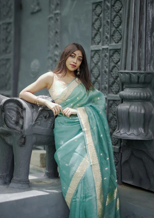 Radiant Grace Banarasi Soft Silk Saree with Gold Zari – Colour 9