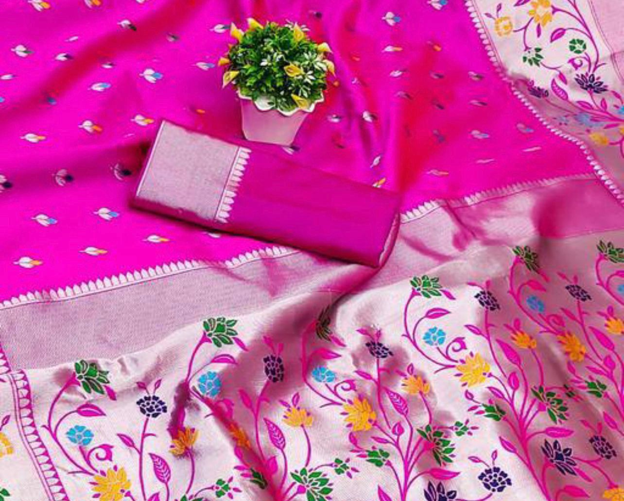 Banarasi Soft Silk Saree with Lustrous Finish & Elegant Appeal