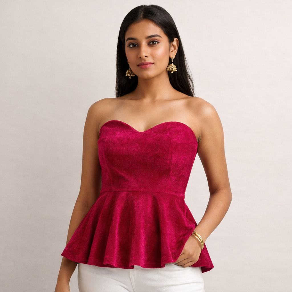 Solid Velvet Fabric for Blouse – Plain Unstitched Velvet Cloth – Rani – 1 Meter