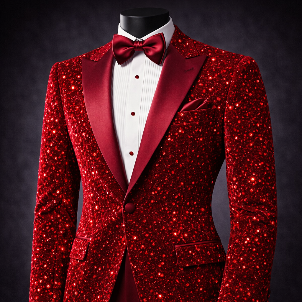 Red Sequin Velvet Fabric – Premium Party Wear Finish | 1 Meter
