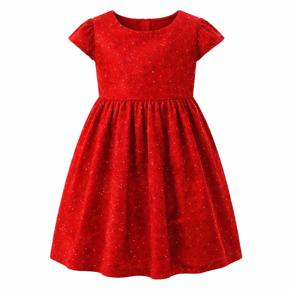 Red Sparkle Velvet Fabric – Premium Shimmer Finish | 1 Meter