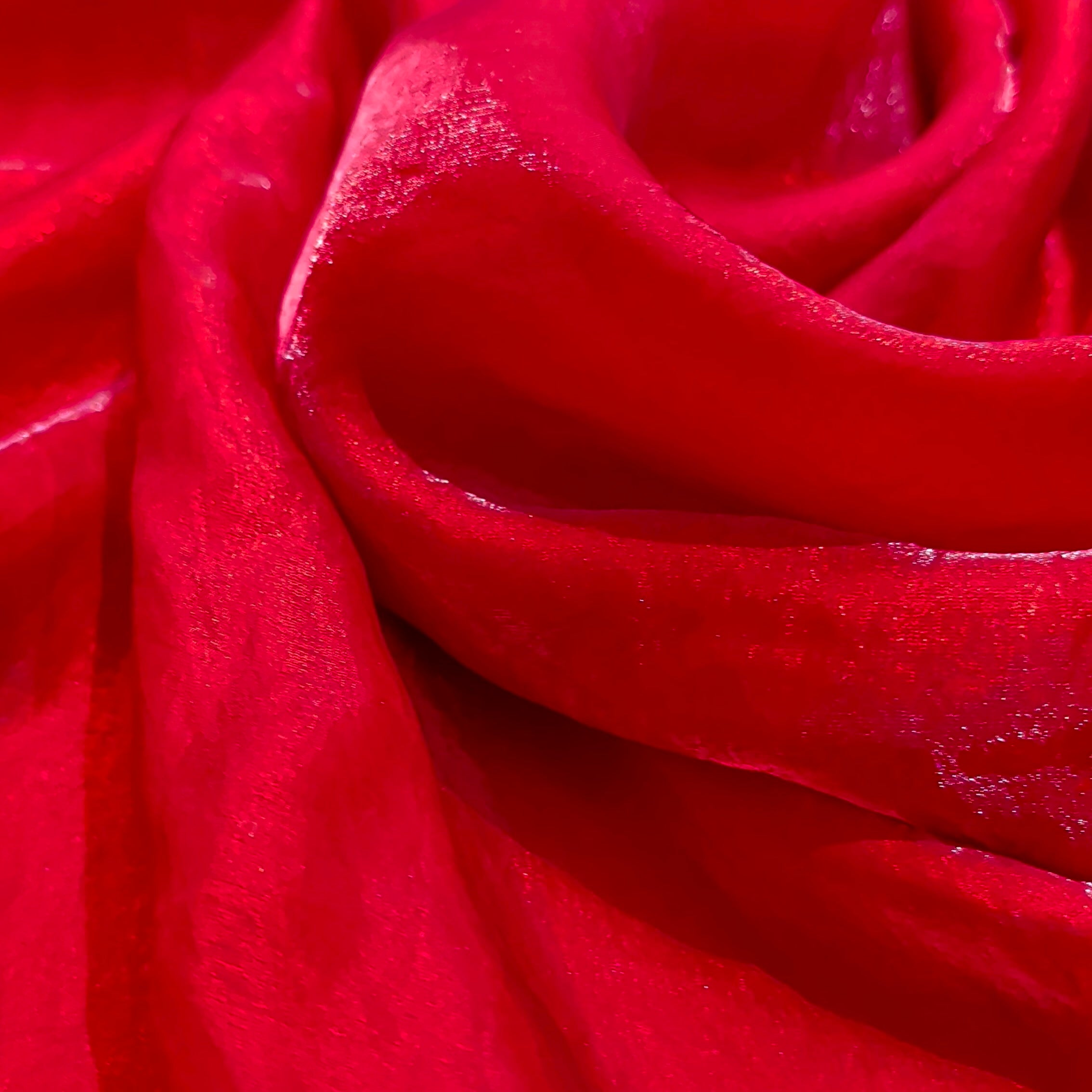 Red Fandi Fabric – Soft Lightweight Plain Fabric for Kurti, Gown & Designer Dresses
