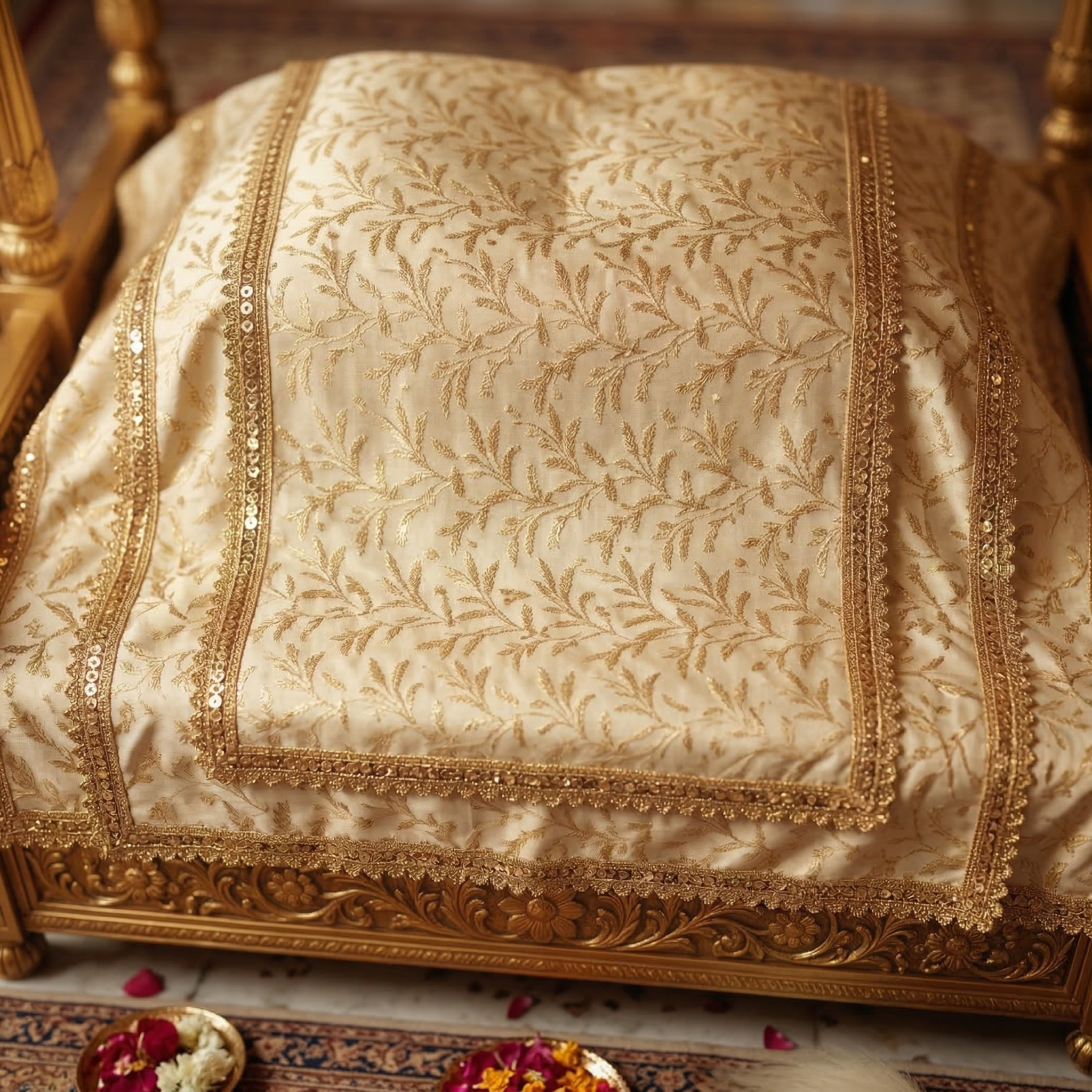 Premium Rumala Sahib Set – 4 Pcs Rumala Cloth for Guru Granth Sahib Ji (2 Small + 2 Large)
