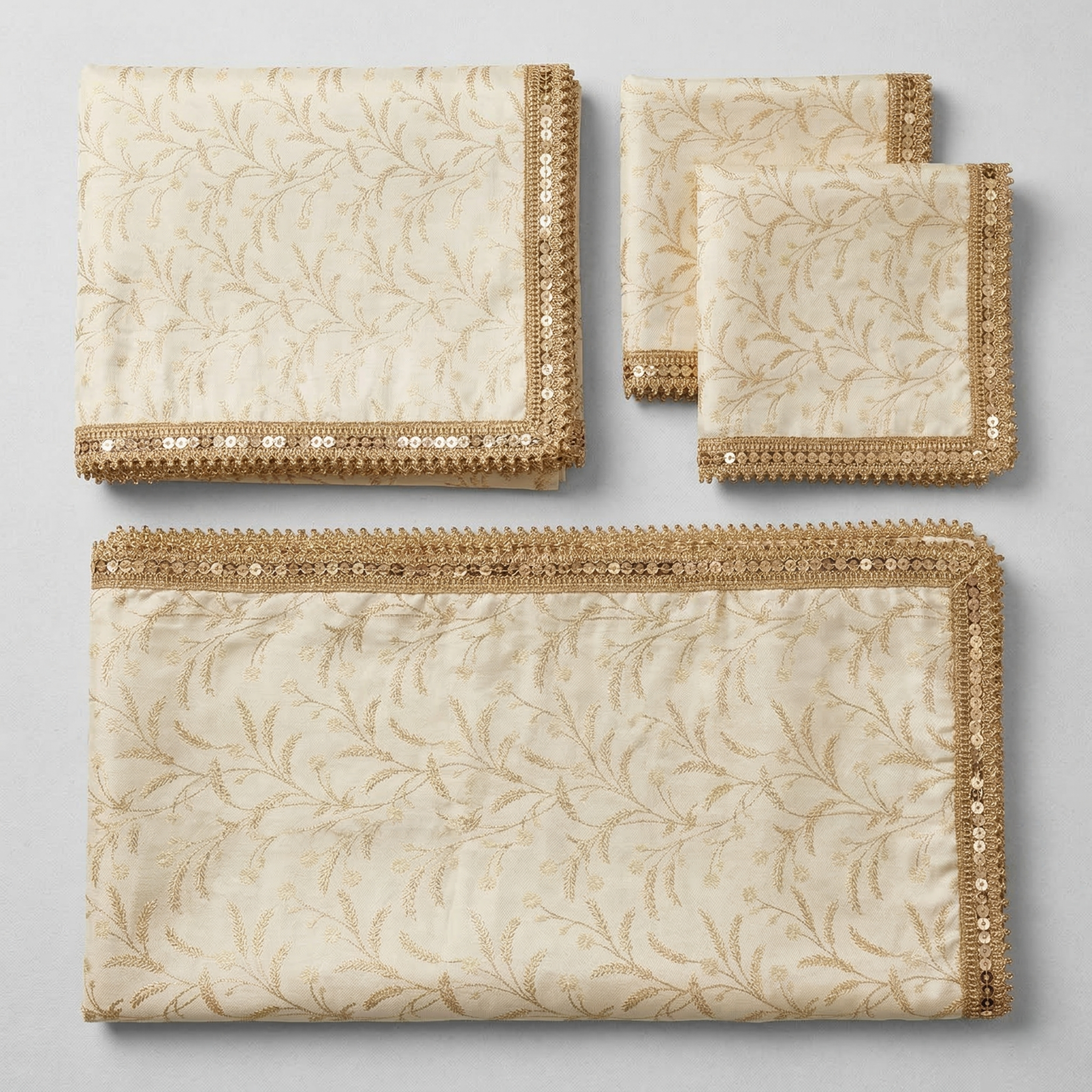 Premium Rumala Sahib Set – 4 Pcs Rumala Cloth for Guru Granth Sahib Ji (2 Small + 2 Large)