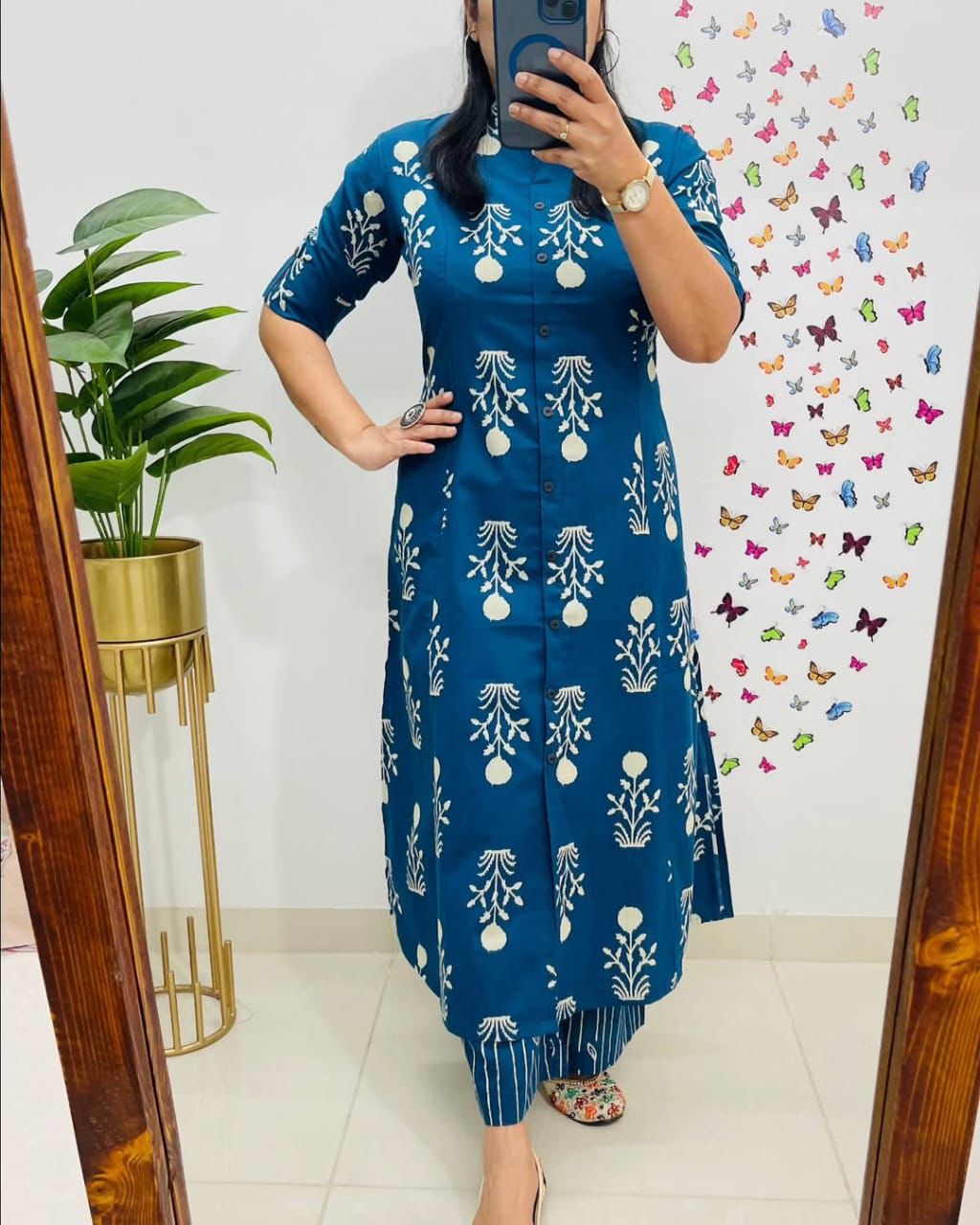 Designer Heavy Rayon Digital Print A-Line Kurti Co-Ord Set with Ankle Length Pant