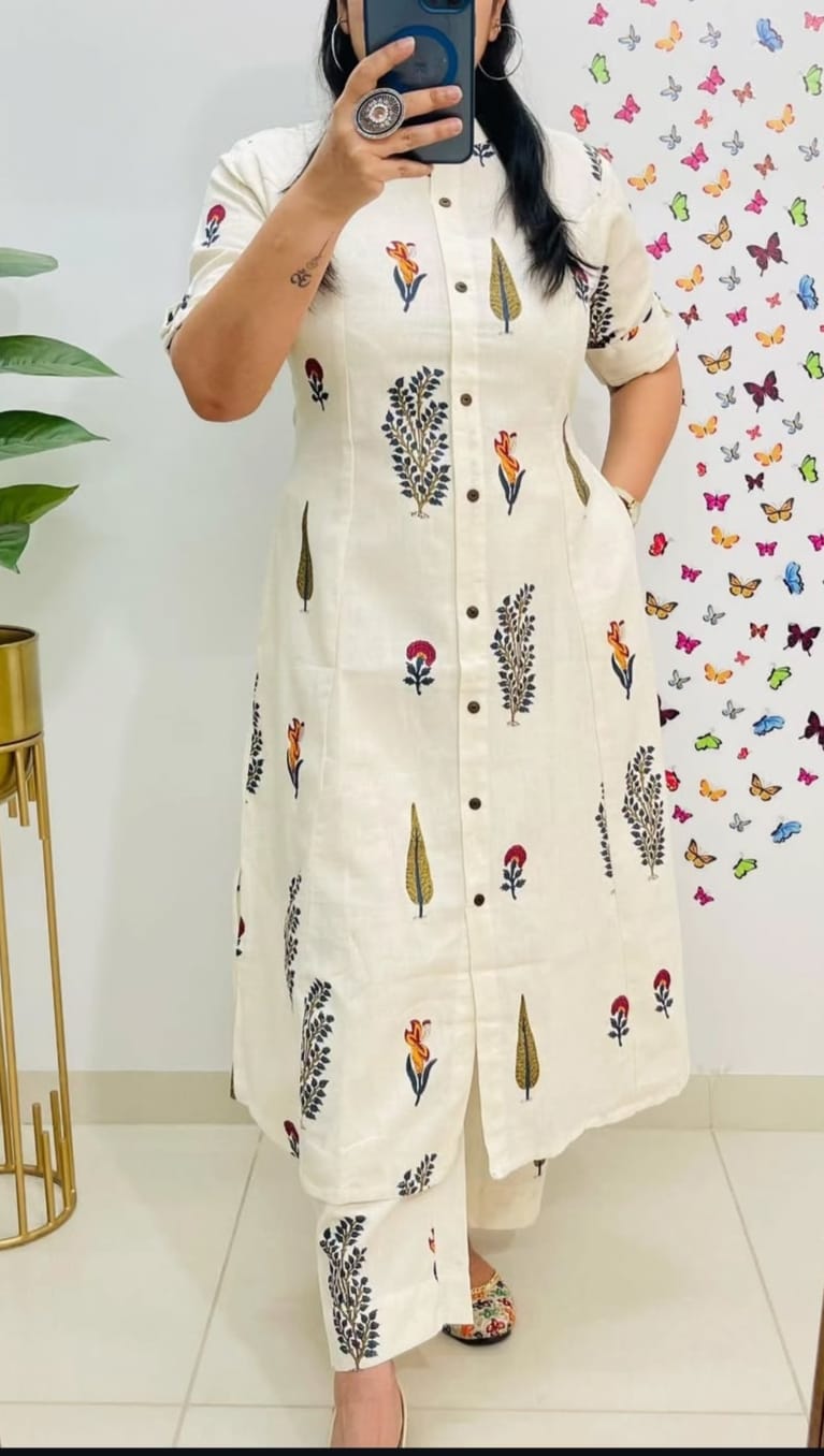 Designer Heavy Rayon Digital Print A-Line Kurti Co-Ord Set