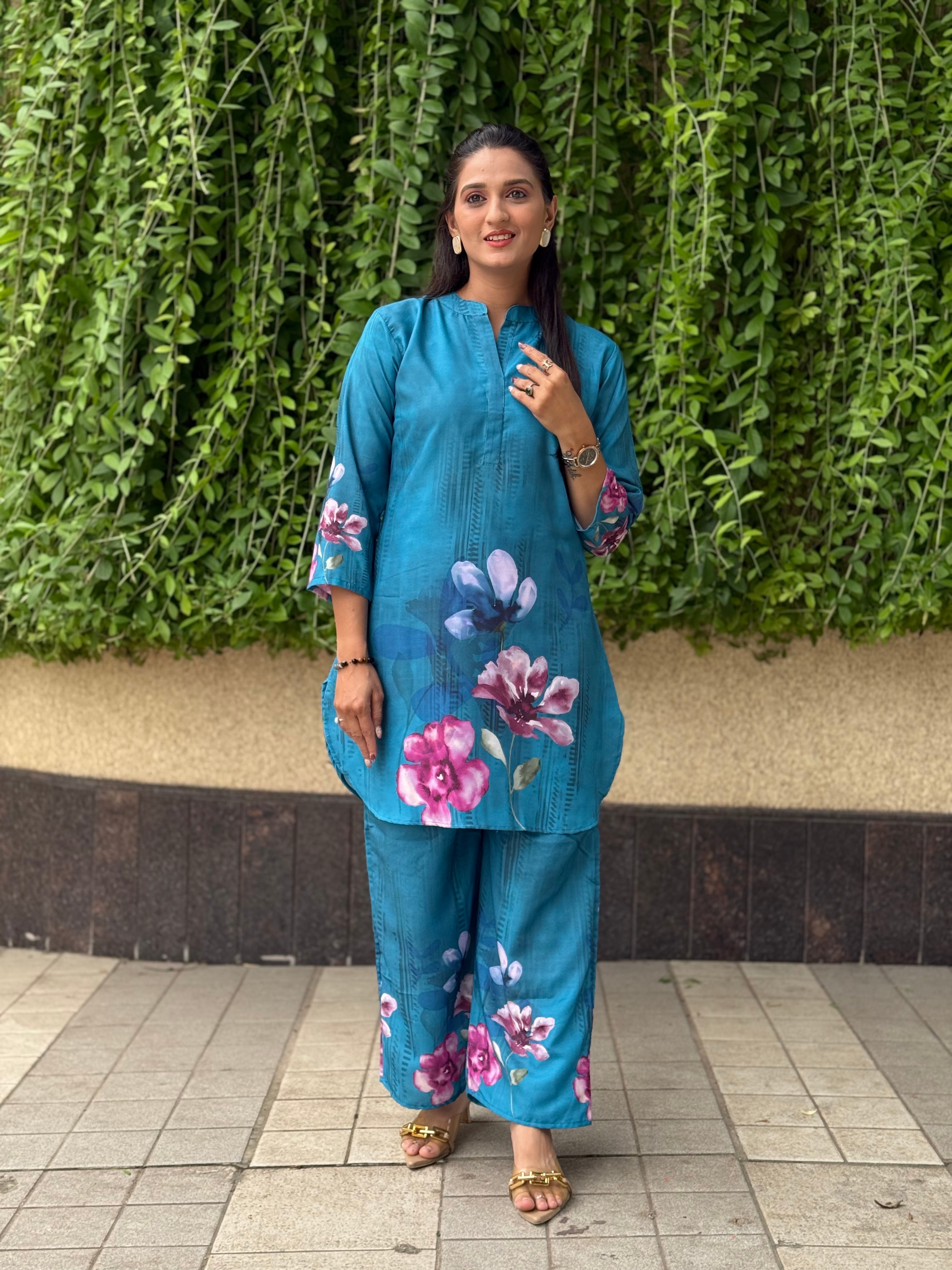 Stylish Polyrayon Digital Print Co-Ord Set for Women