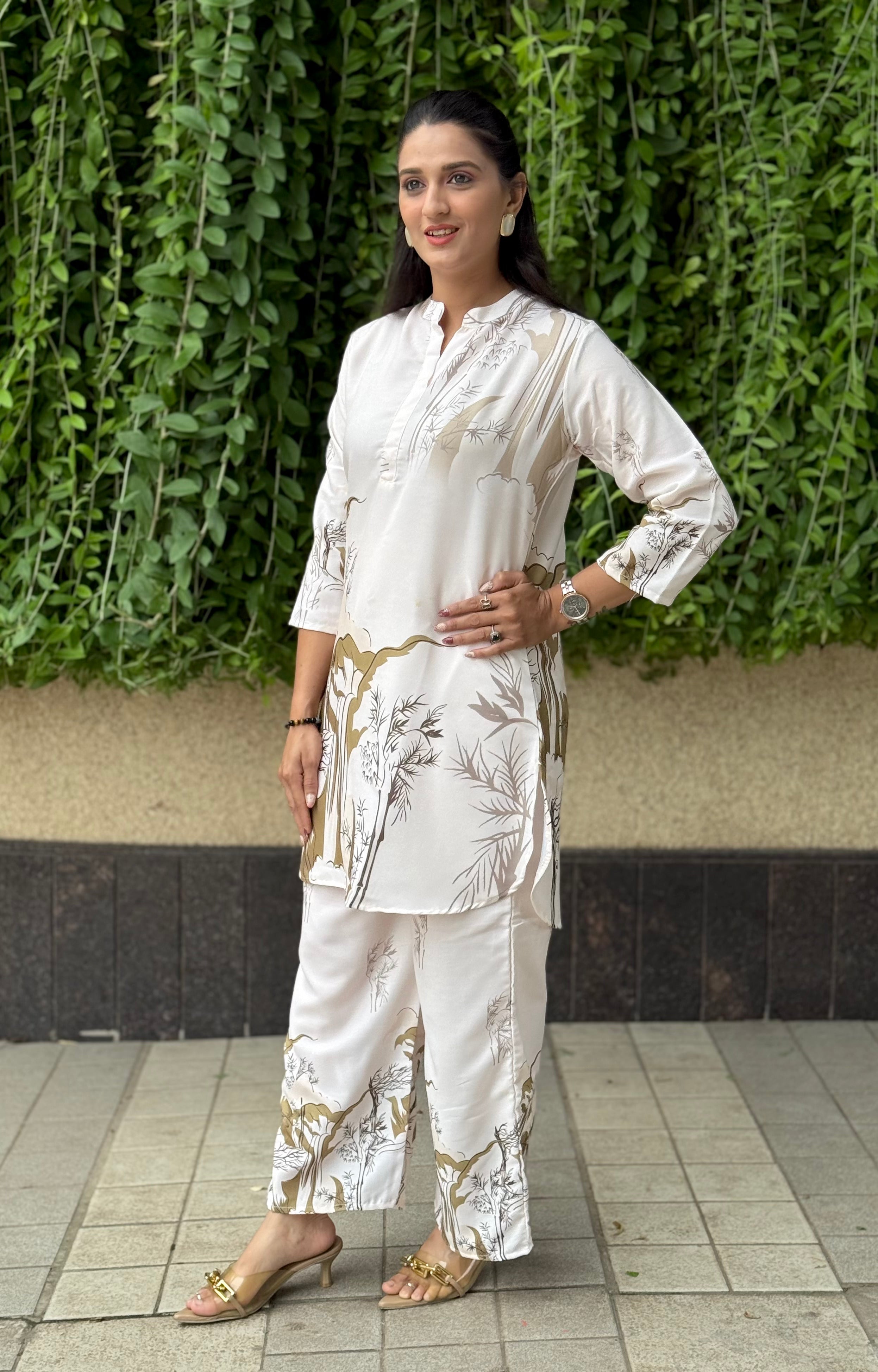 Stylish Polyrayon Digital Print Co-Ord Set for Women