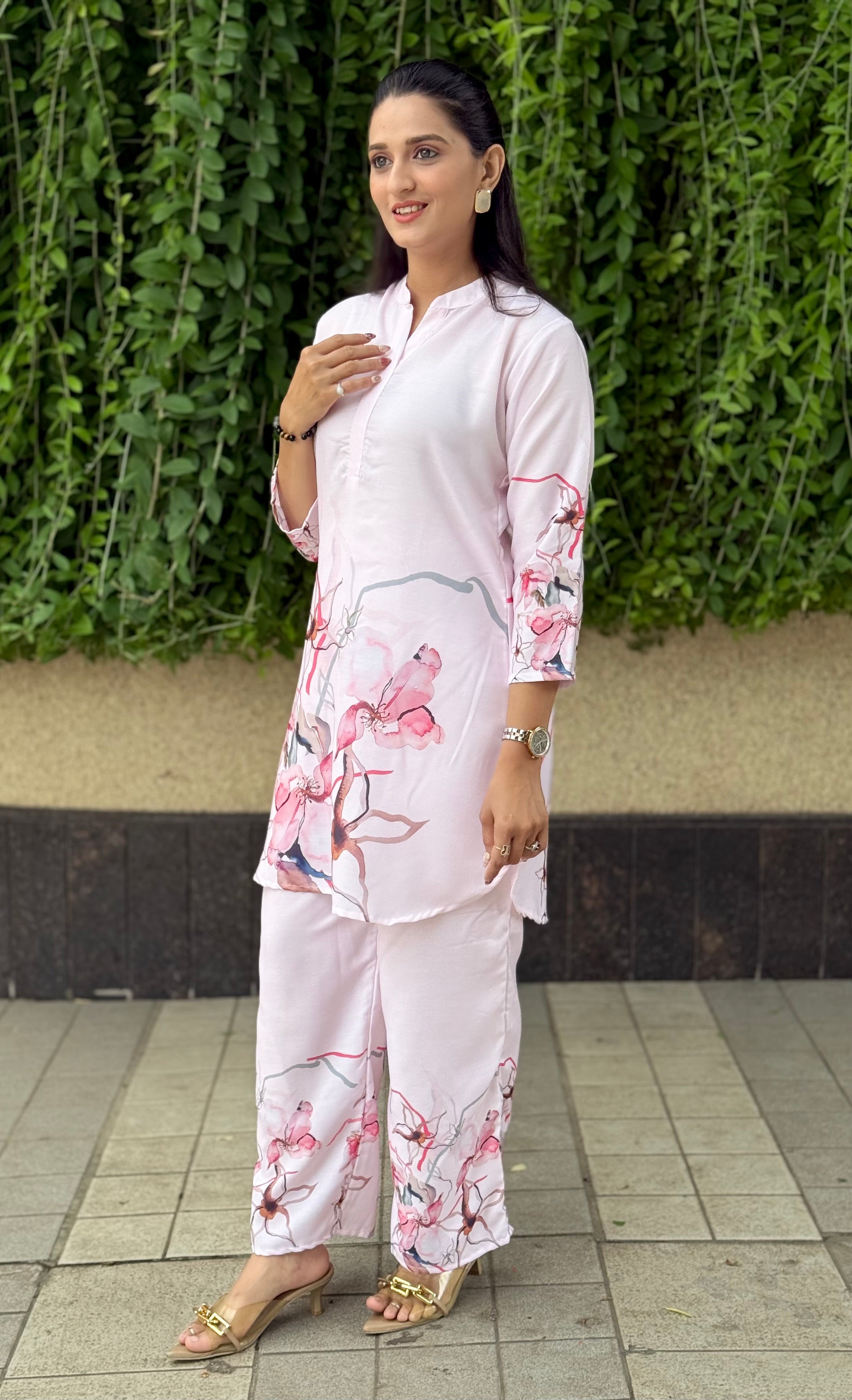 Stylish Polyrayon Digital Print Co-Ord Set for Women
