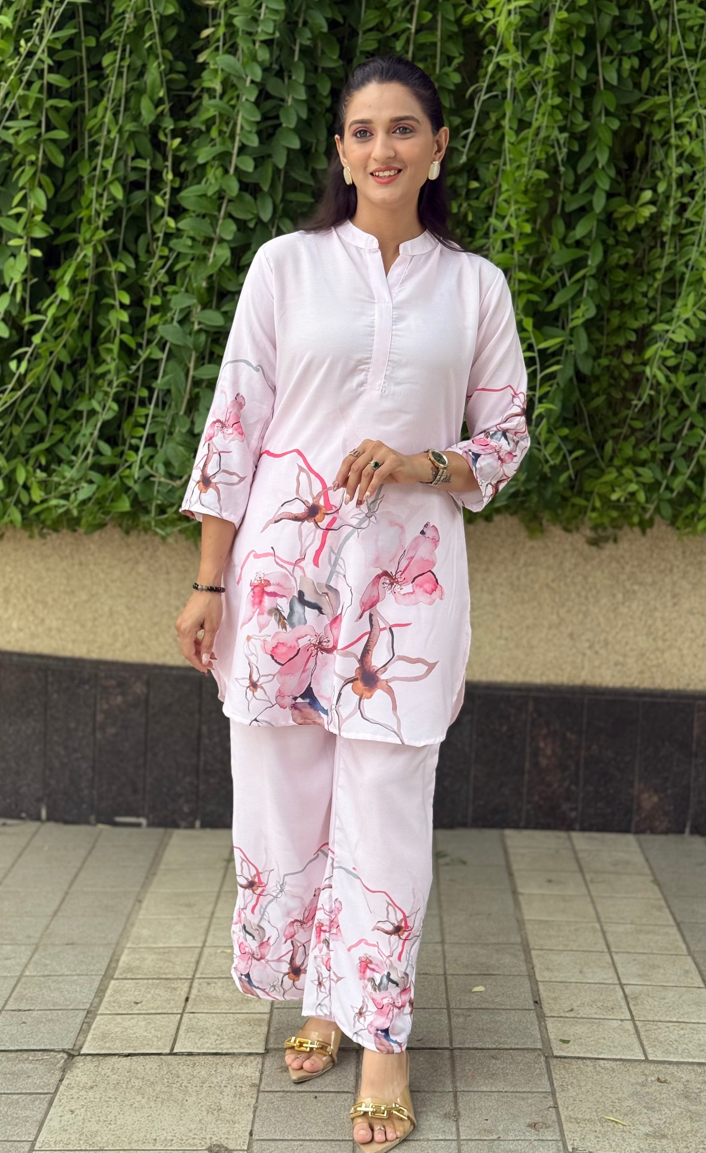 Stylish Polyrayon Digital Print Co-Ord Set for Women