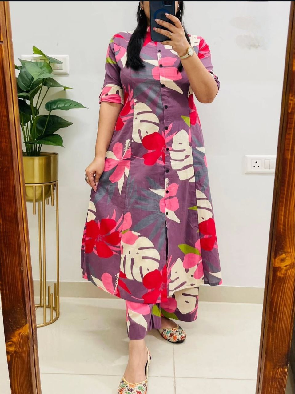 Elegant Polyrayon Digital Print Co-Ord Set for Women