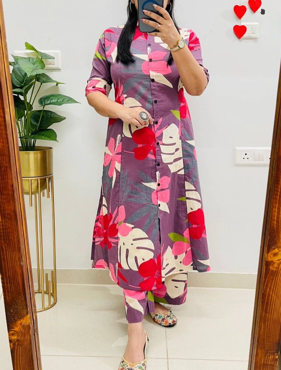 Elegant Polyrayon Digital Print Co-Ord Set for Women