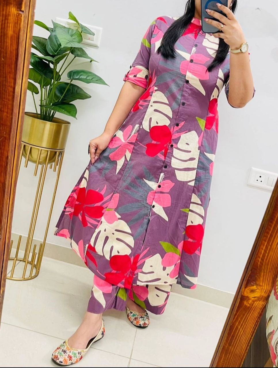 Elegant Polyrayon Digital Print Co-Ord Set for Women