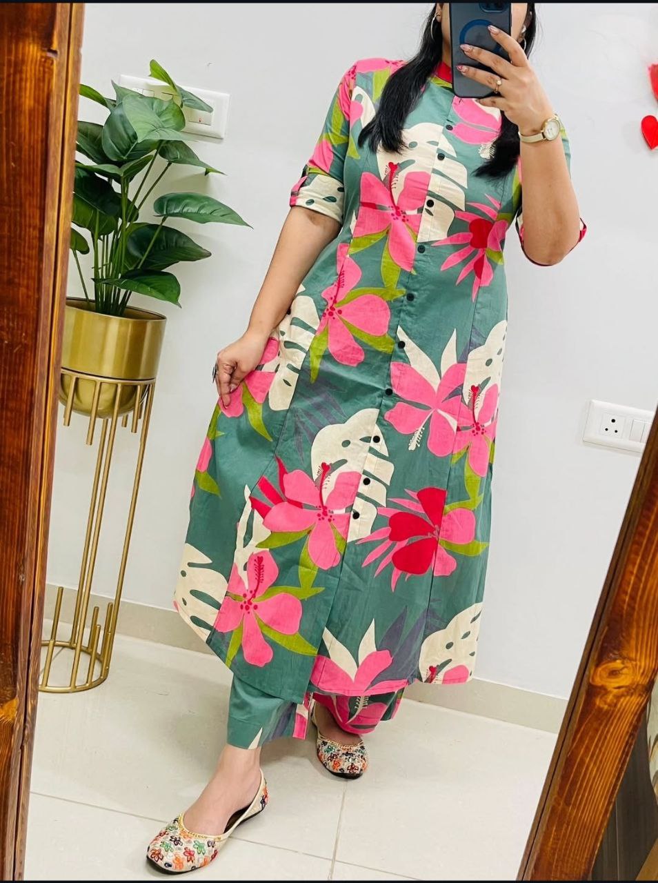 Elegant Polyrayon Digital Print Co-Ord Set