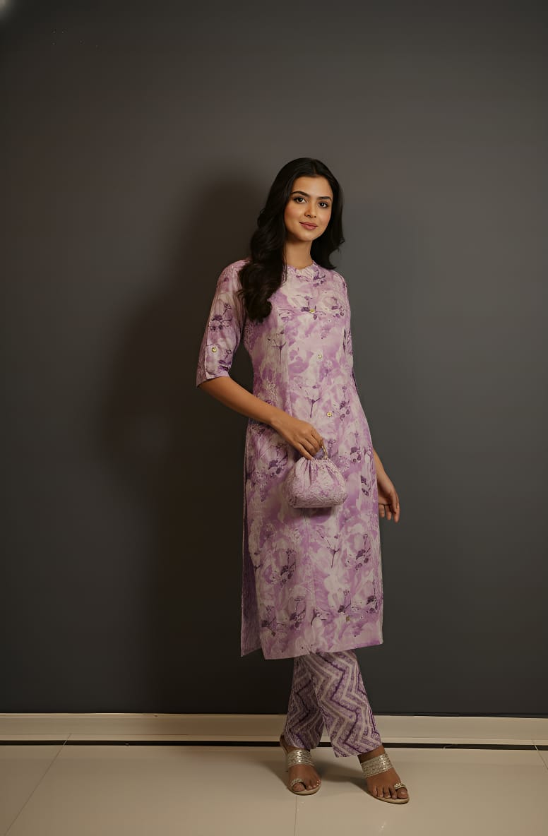 Poly Rayon Cotton A-Line Coord Set for Women