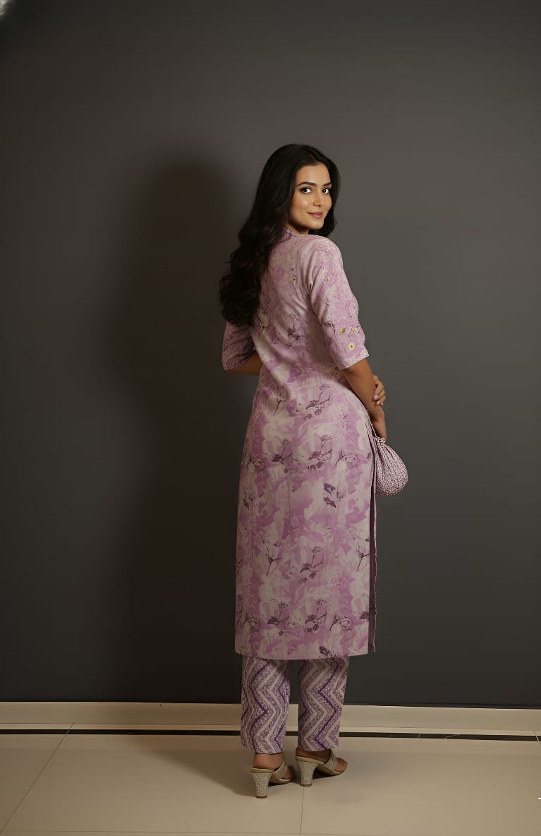 Poly Rayon Cotton A-Line Coord Set for Women