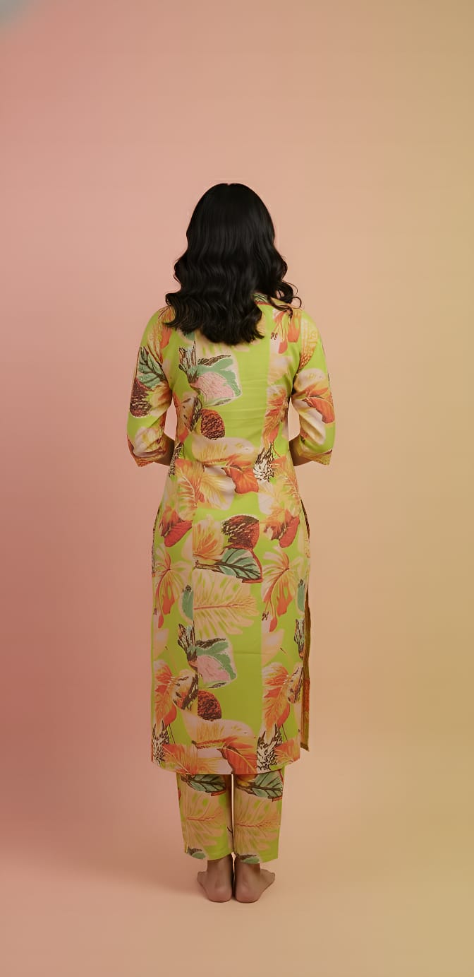 Designer A-Line Kurti Co-Ord Set with Ankle Length Pant