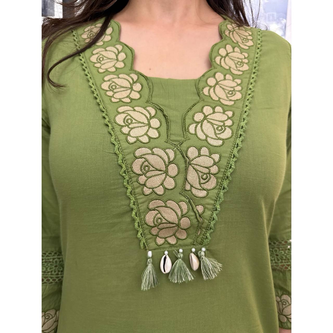 Tesla Slub Kurti 3 Piece Set with Dupatta and Salwar