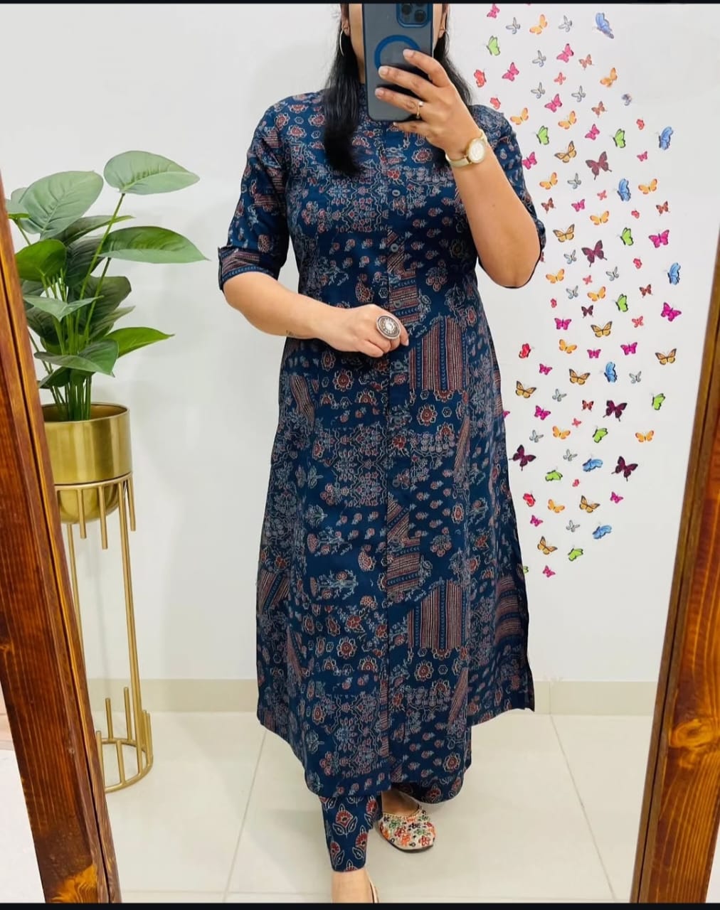 Cotton Blend Digital Print Cord Set for Women Casual Wear