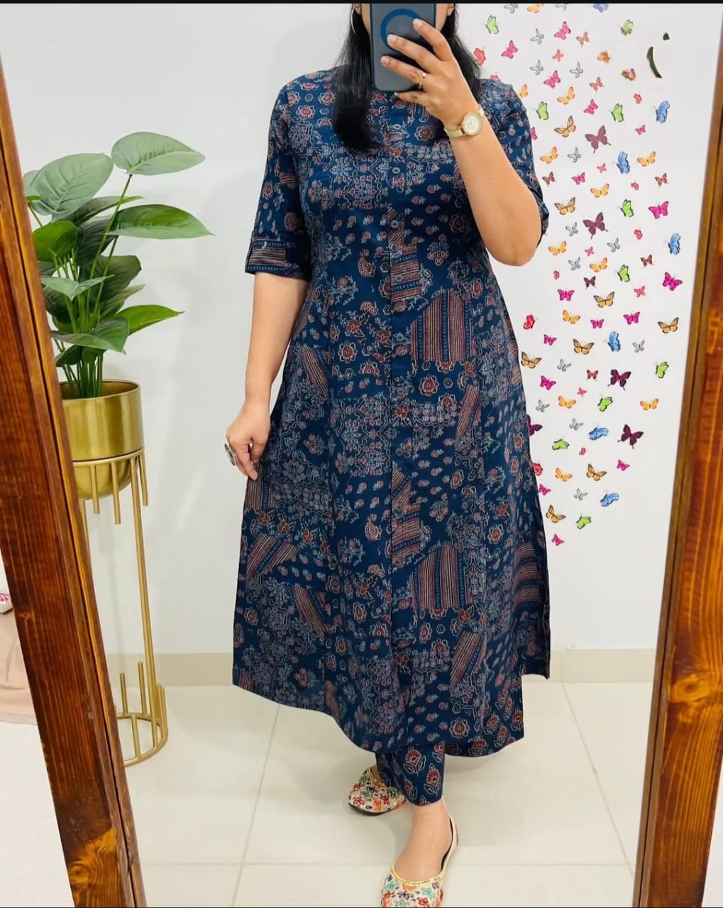 Cotton Blend Digital Print Cord Set for Women Casual Wear