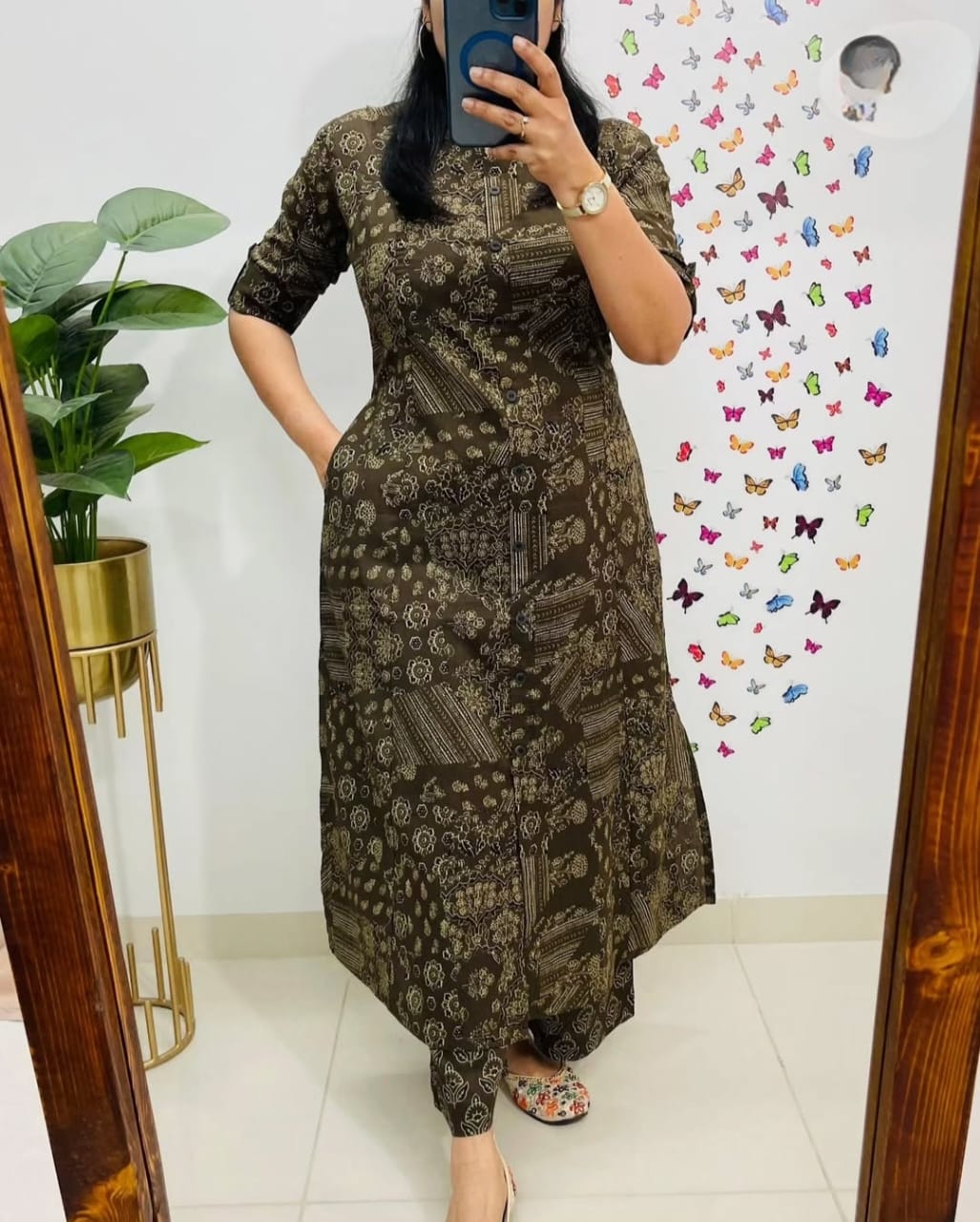 Cotton Blend Digital Print Cord Set for Women Casual Wear