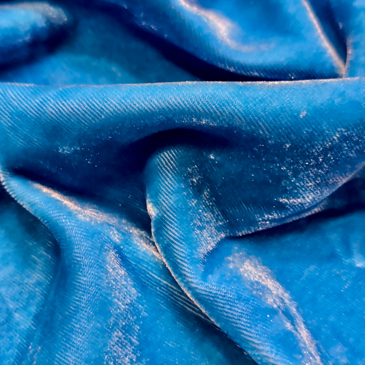 Solid Velvet Fabric for Blouse – Plain Unstitched Velvet Cloth – Sky Blue – 1 Meter