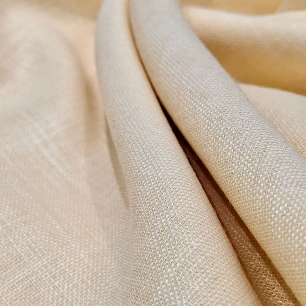 Sand Yellow Premium Linen Fabric for Kurti, Blouse & Dress Material | Soft Breathable Linen Cloth