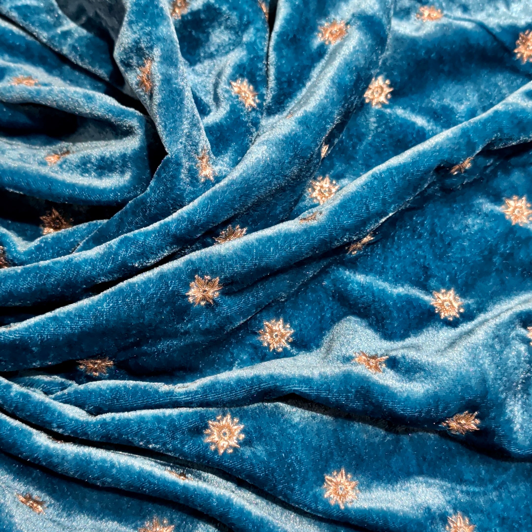 Star Butti Embroidery Fabric 1 Meter | Premium Designer Embroidered Cloth for Kurti, Blouse & Craft Use