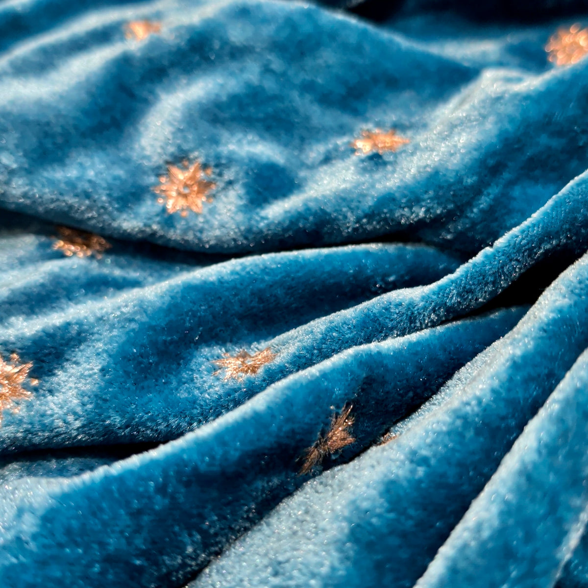 Sky Blue Star Embroidery Fabric – Designer Embroidered Fabric for Lehenga, Blouse & Kurti – 44 Inch Width – 1 Meter