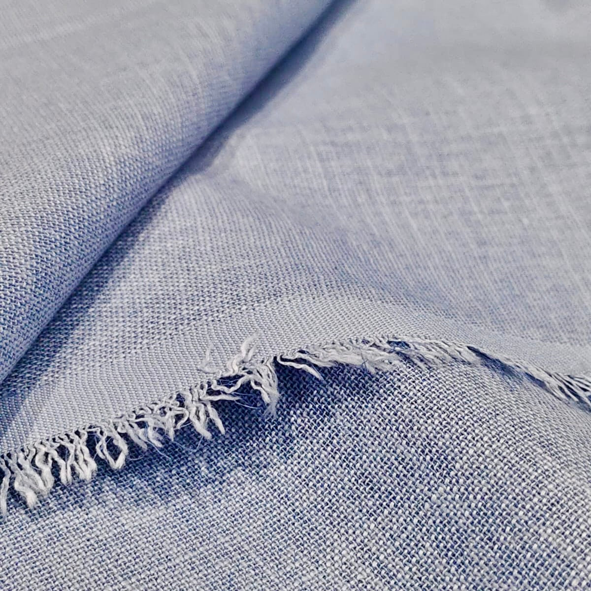 Premium Sky Blue Linen Fabric for Kurti Shirt and Dress | Soft Breathable Plain Linen Cloth | Boutique Quality Fabric