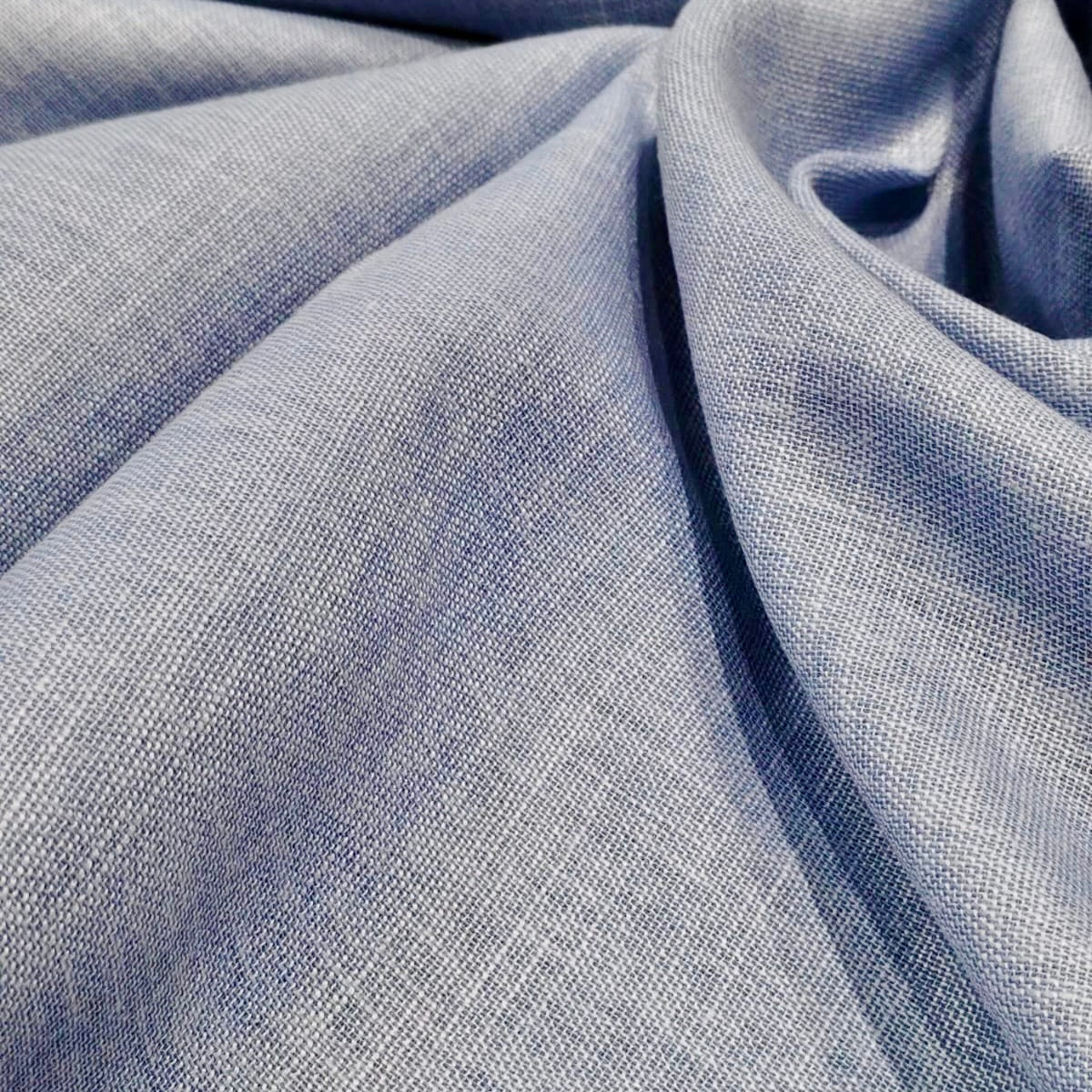 Premium Sky Blue Linen Fabric for Kurti Shirt and Dress | Soft Breathable Plain Linen Cloth | Boutique Quality Fabric