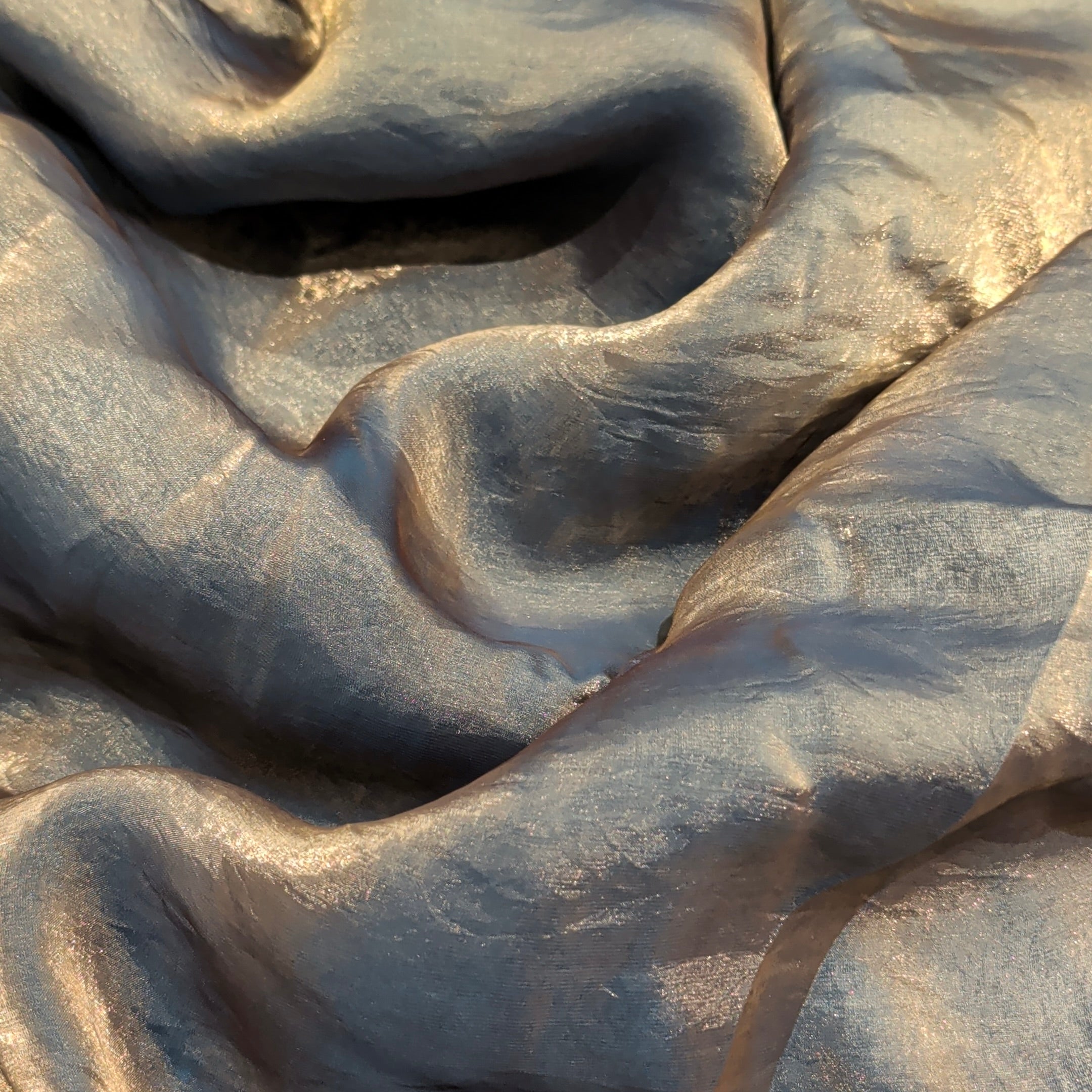 Smoky Heavy Blue Fandi Fabric – Soft Lightweight Plain Fabric for Kurti, Gown & Designer Dresses