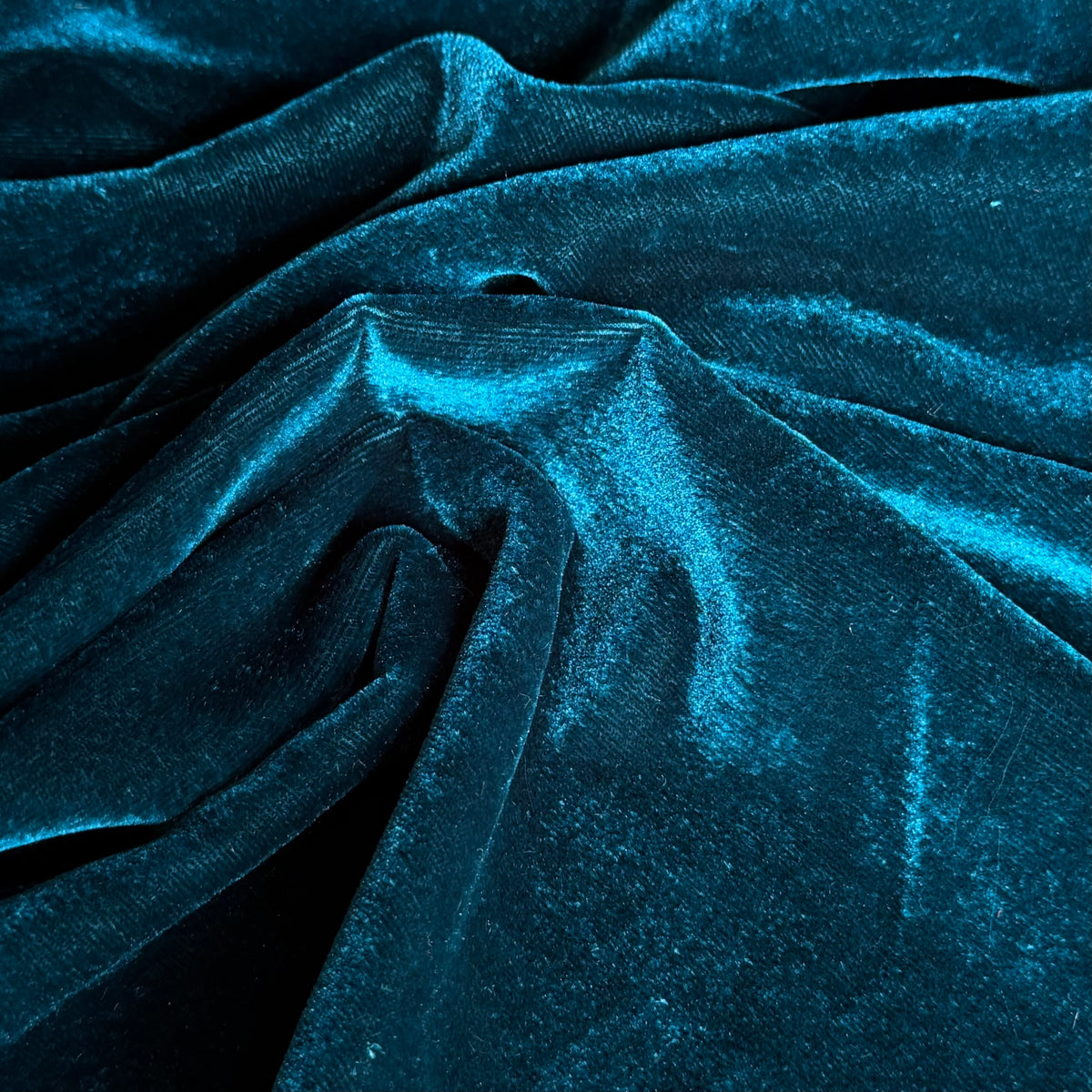 Solid Velvet Fabric for Blouse – Plain Unstitched Velvet Cloth – Teal – 1 Meter